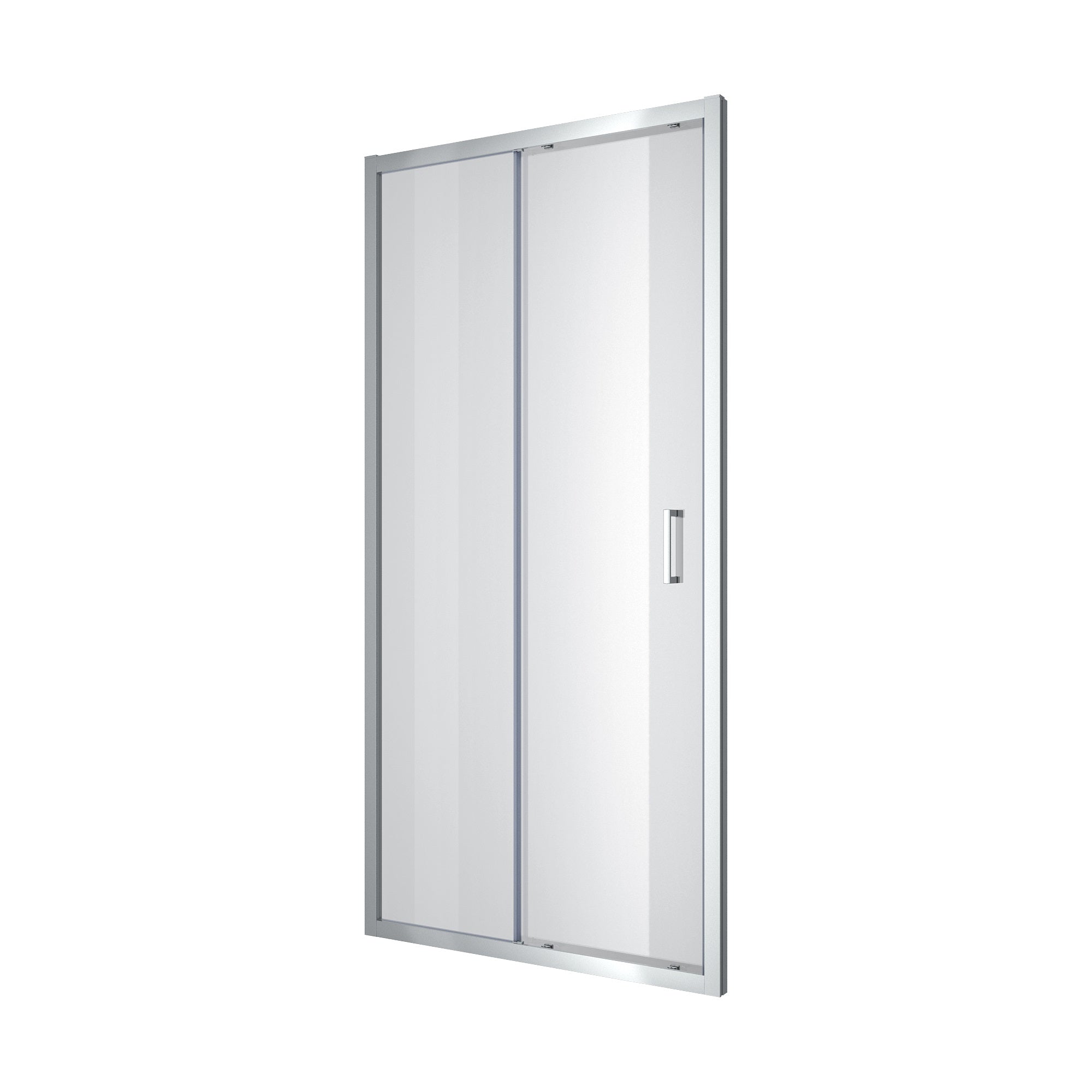 Dakota Schiebetür, zweiteilig, 1000x1850 mm, Chrom, Glas 5 mm Clear