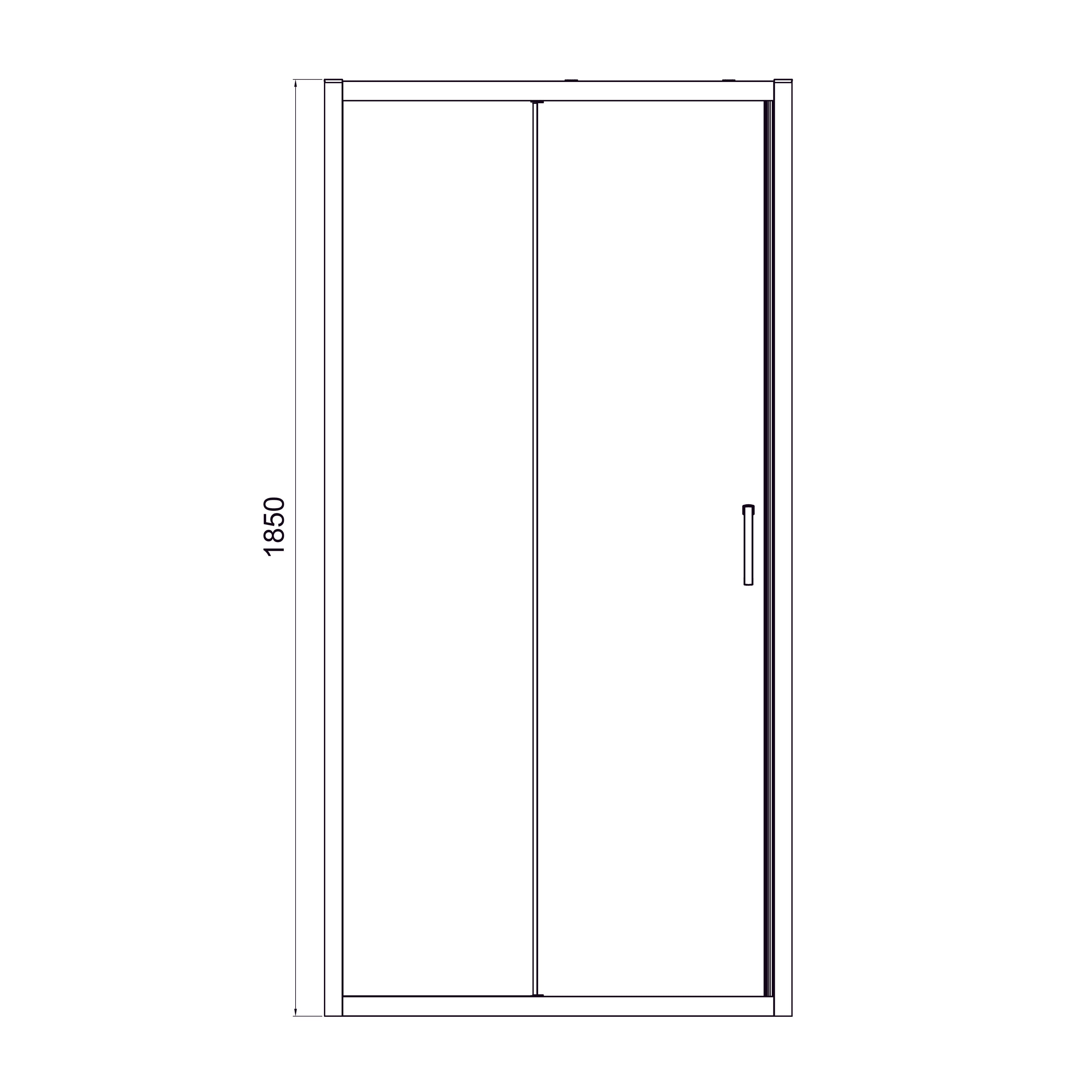 Dakota sliding shower doors, two-piece, 1000x1850mm, chrome, 5mm clear glass