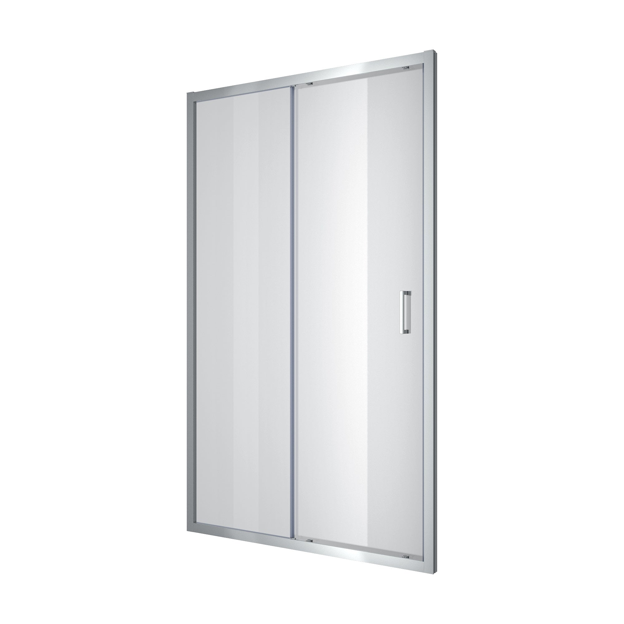 Dakota Puerta de ducha corredera de dos secciones, 1200×1850 mm, cromo, cristal clear de 5 mm