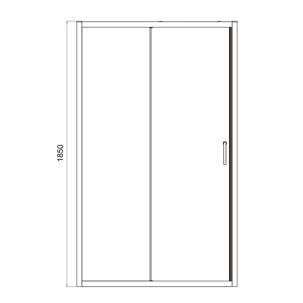 Dakota Puerta de ducha corredera de dos secciones, 1200×1850 mm, cromo, cristal grape de 5 mm