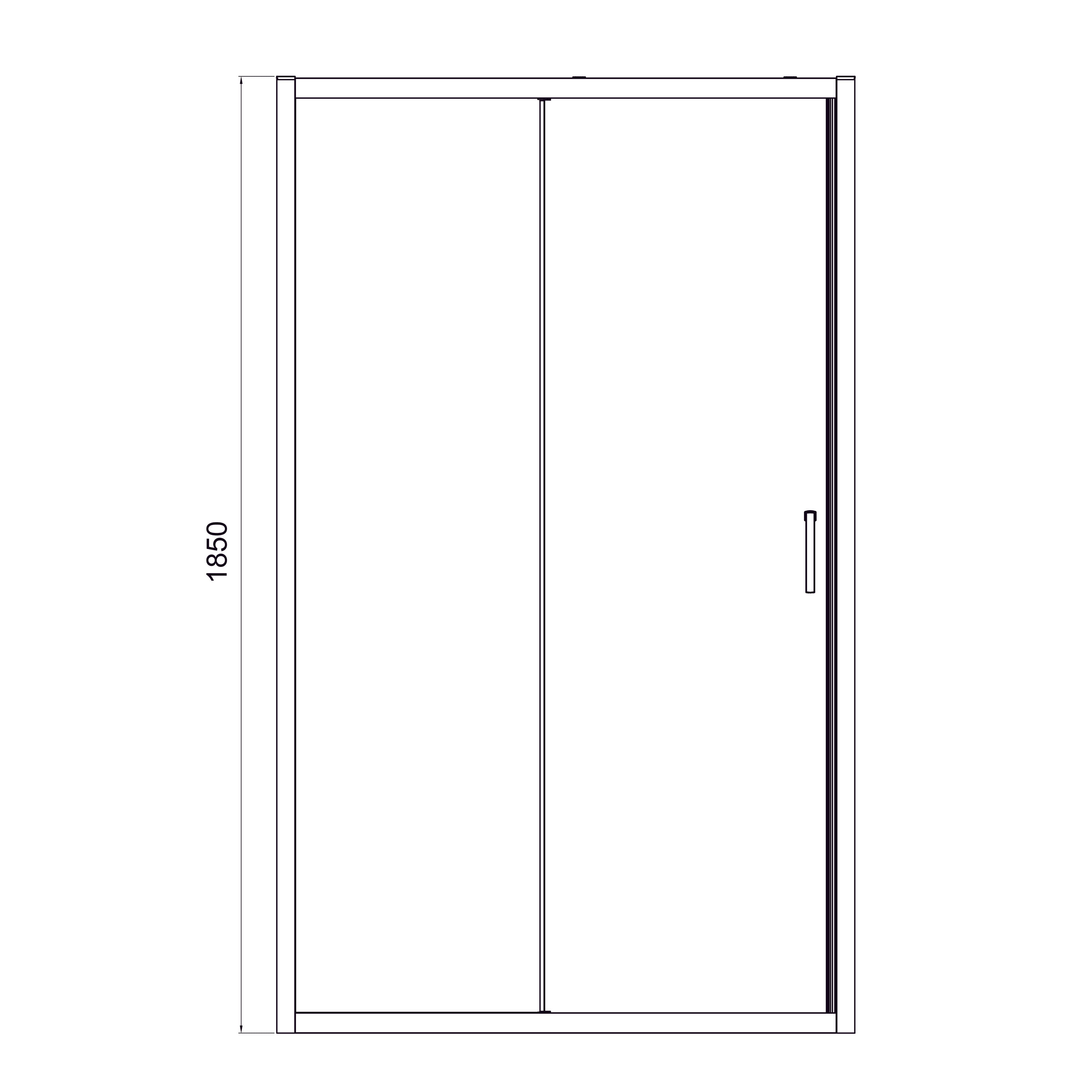 Dakota sliding shower doors, two-piece, 1200x1850mm, chrome, 5mm clear glass