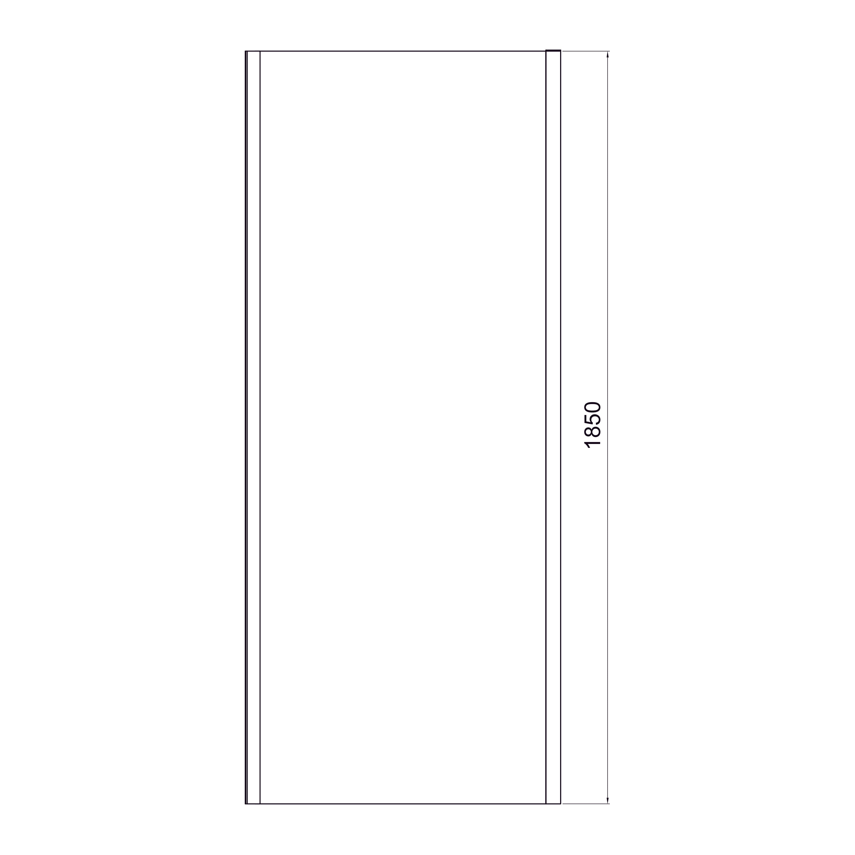 Dakota Fixed side panel, 900x1850mm, chrome, 5mm grape glass