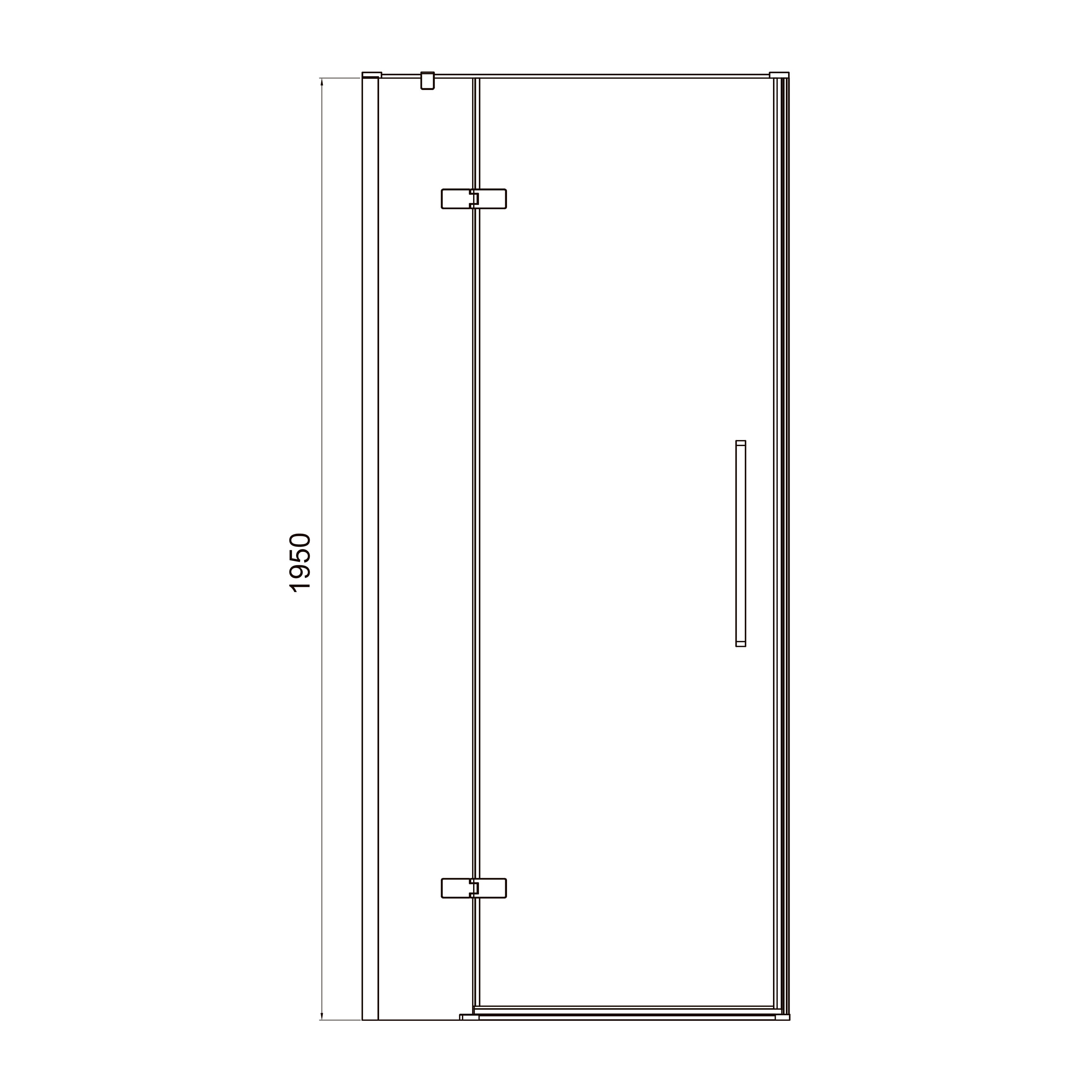 Sprchové dveře otevírací, dvoudílné, bezprofilové Cube 900×1950 mm, černá matná, sklo 6 mm clear