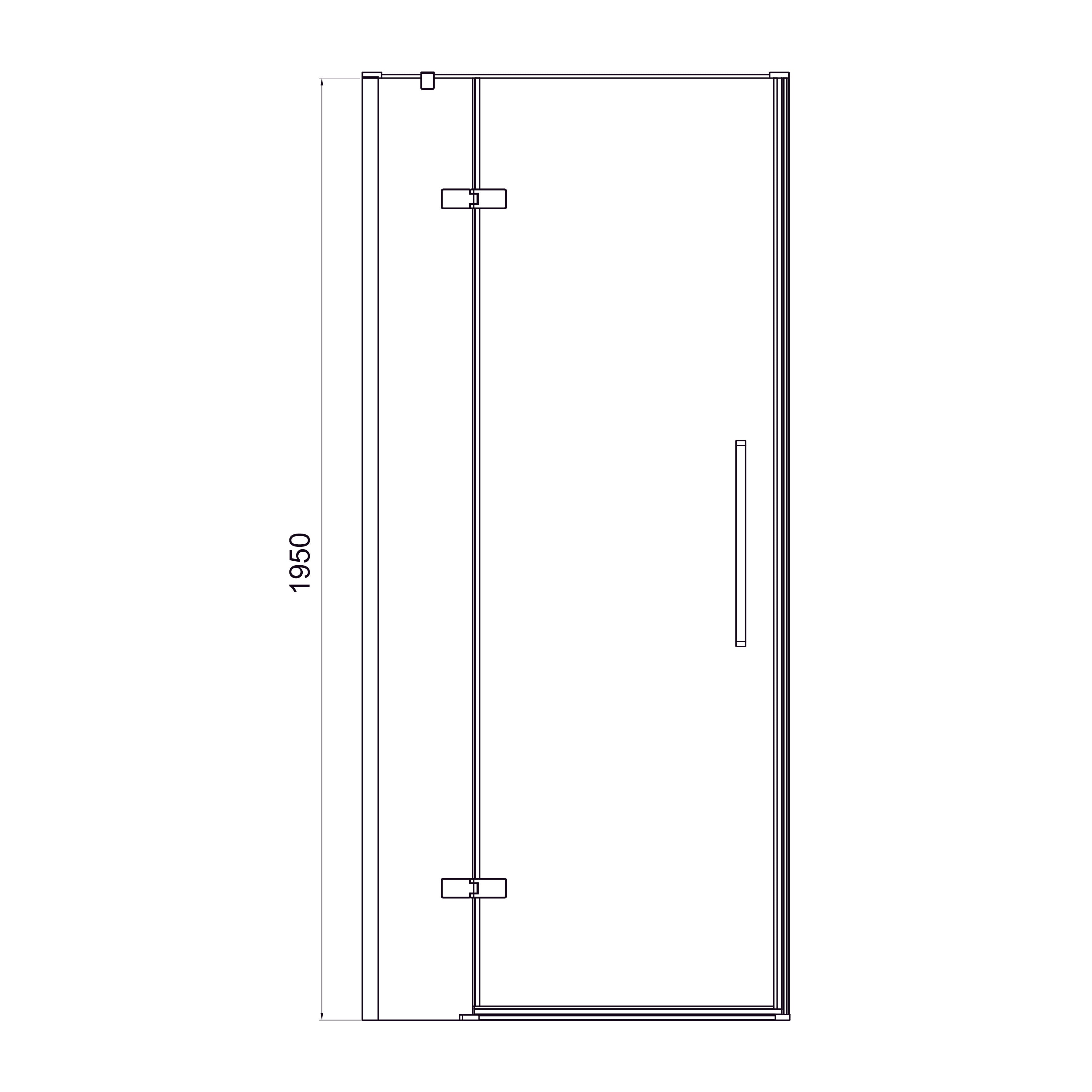 Cube Puerta de ducha abatible de dos elementos sin perfil 900×1950 mm, cromo, cristal clear de 6 mm