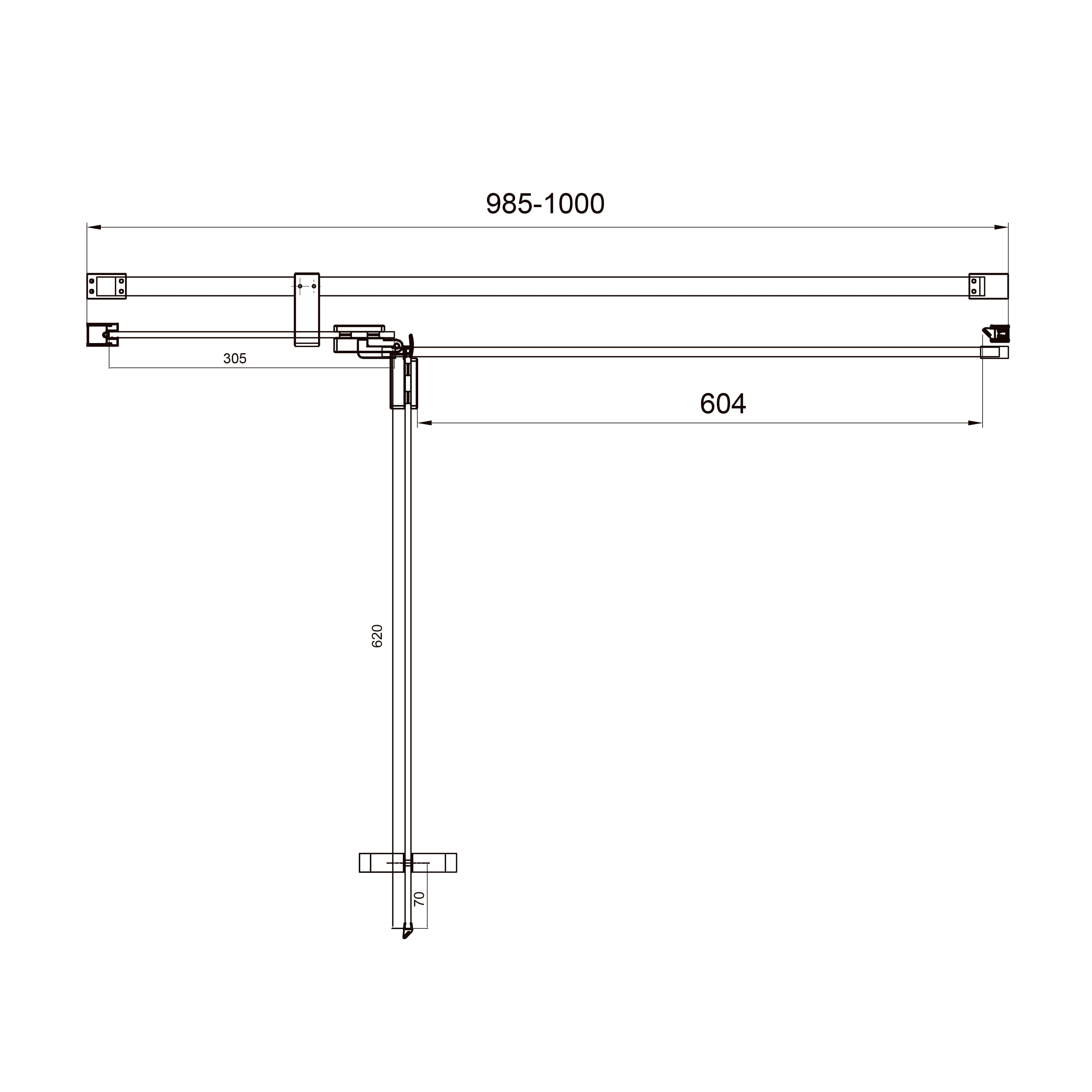 Cube hinged shower doors, two-piece, frameless, 1000x1950mm, chrome, 6mm clear glass