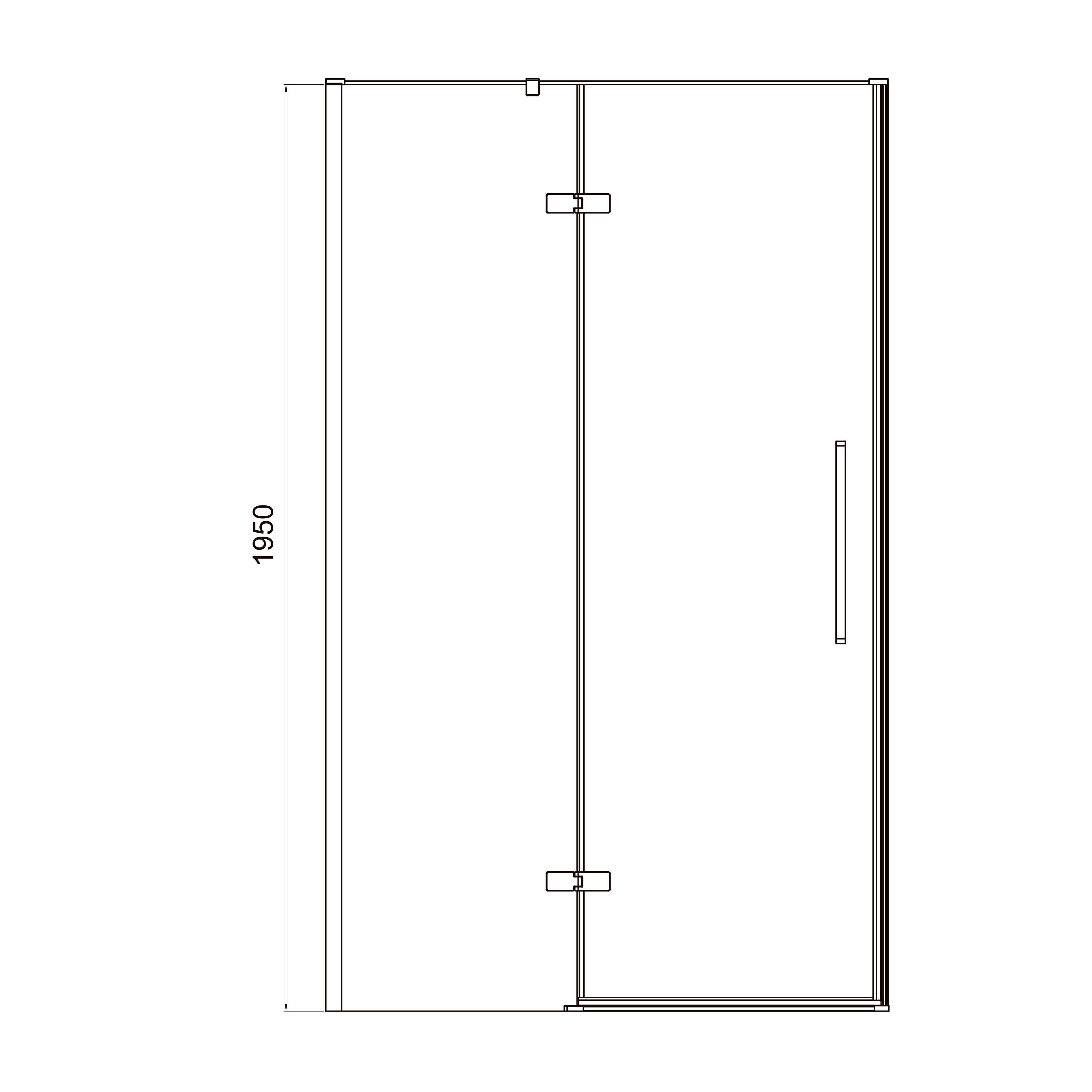 Cube Drehtüren, zweiteilig, profilfrei, 1200×1950 mm, Mattschwarz, Glas 6 mm Clear