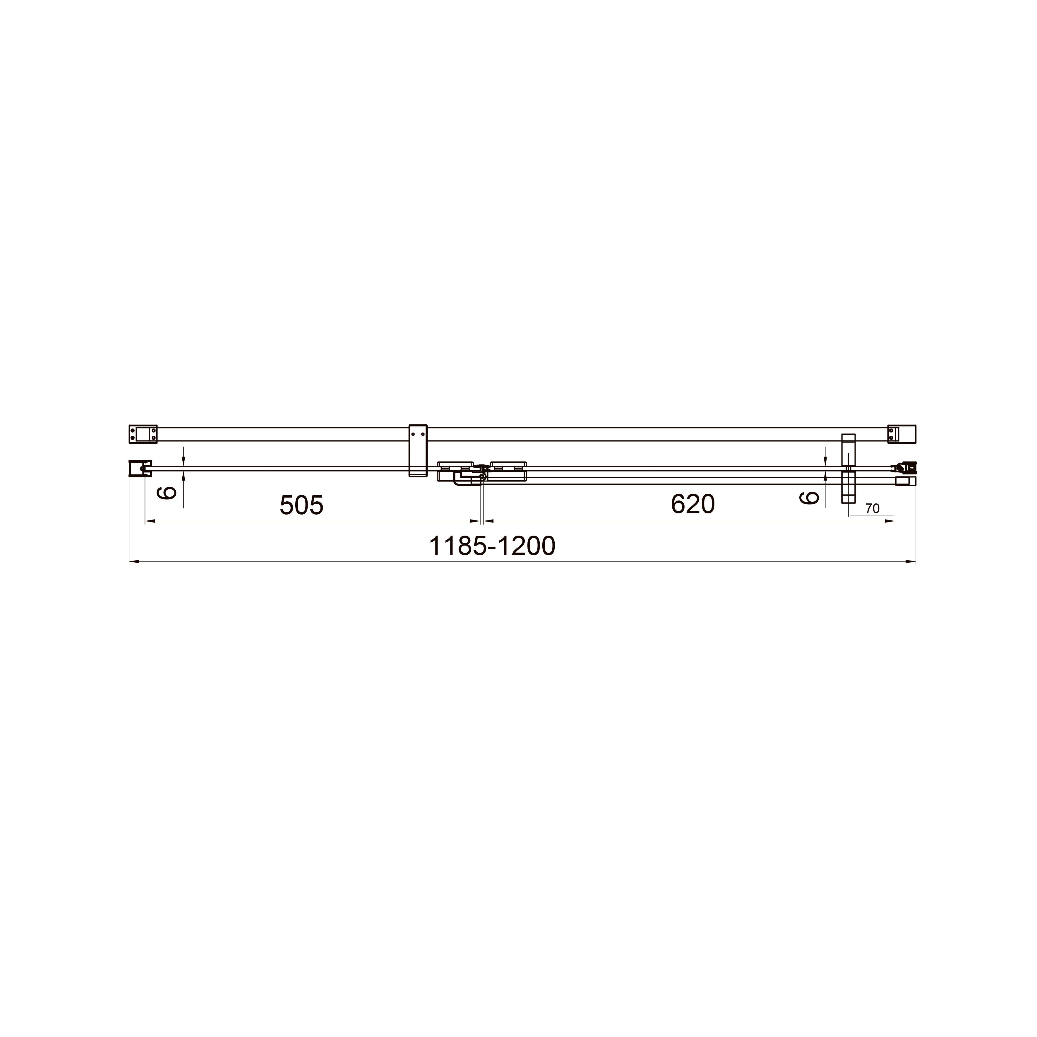 Cube hinged shower doors, two-piece, frameless, 1200×1950 mm, chrome, 6 mm clear glass