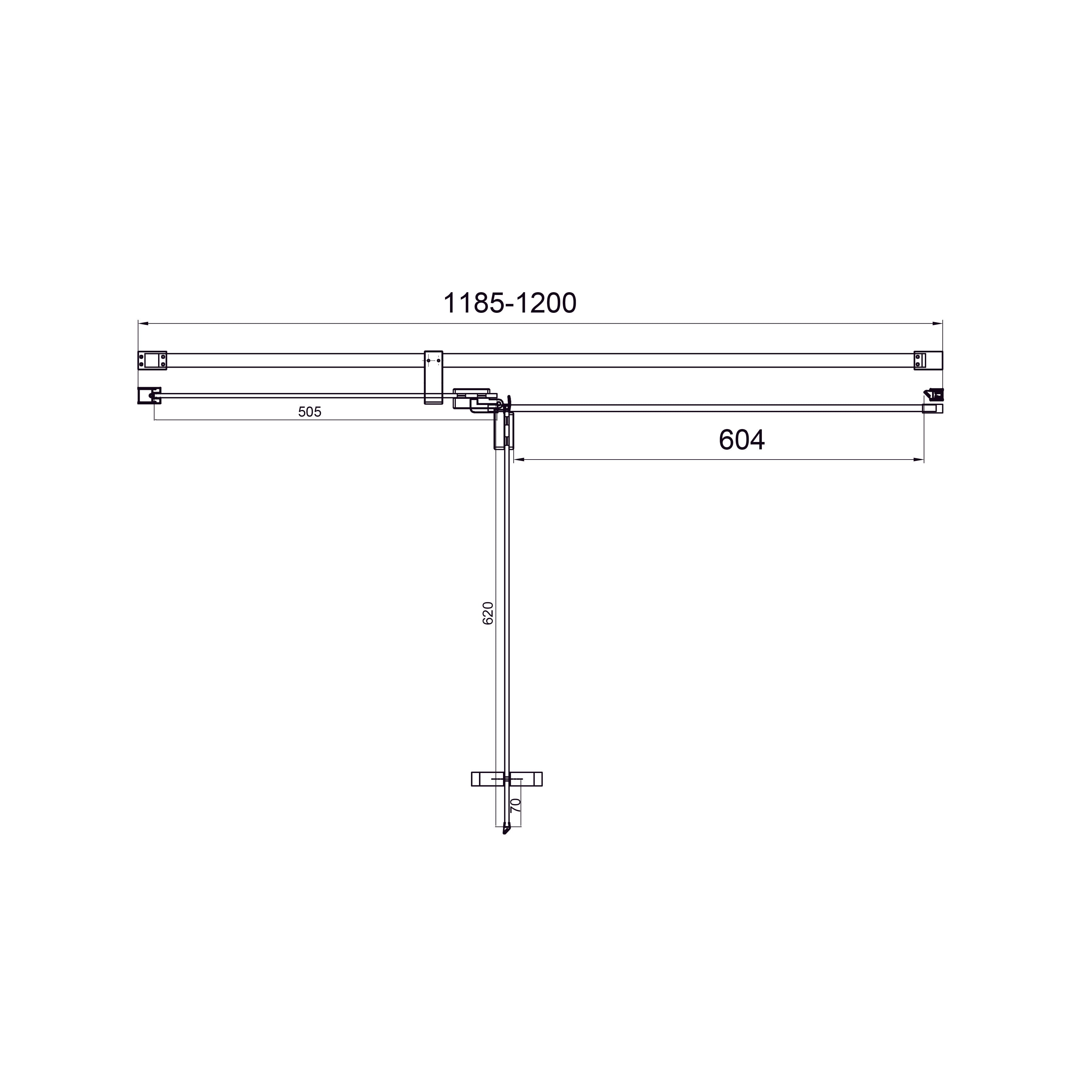 Sprchové dveře otevírací, dvoudílné, bezprofilové Cube 1200×1950 mm, chrom, sklo 6 mm čiré