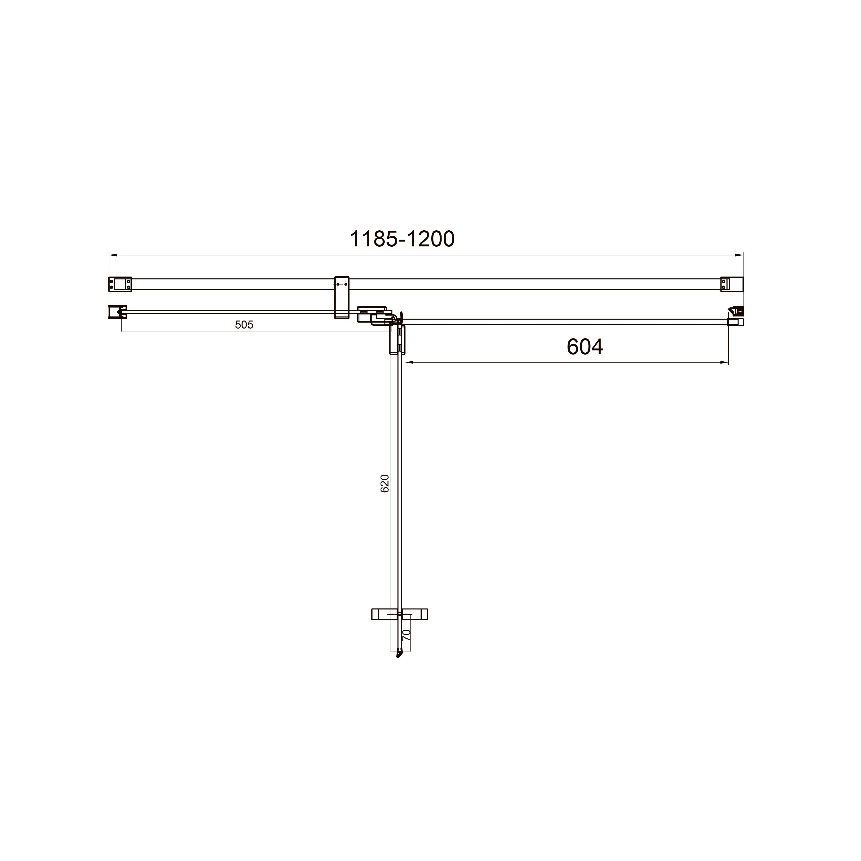 Cube Drehtüren, zweiteilig, profilfrei, 1200×1950 mm, Mattschwarz, Glas 6 mm Clear