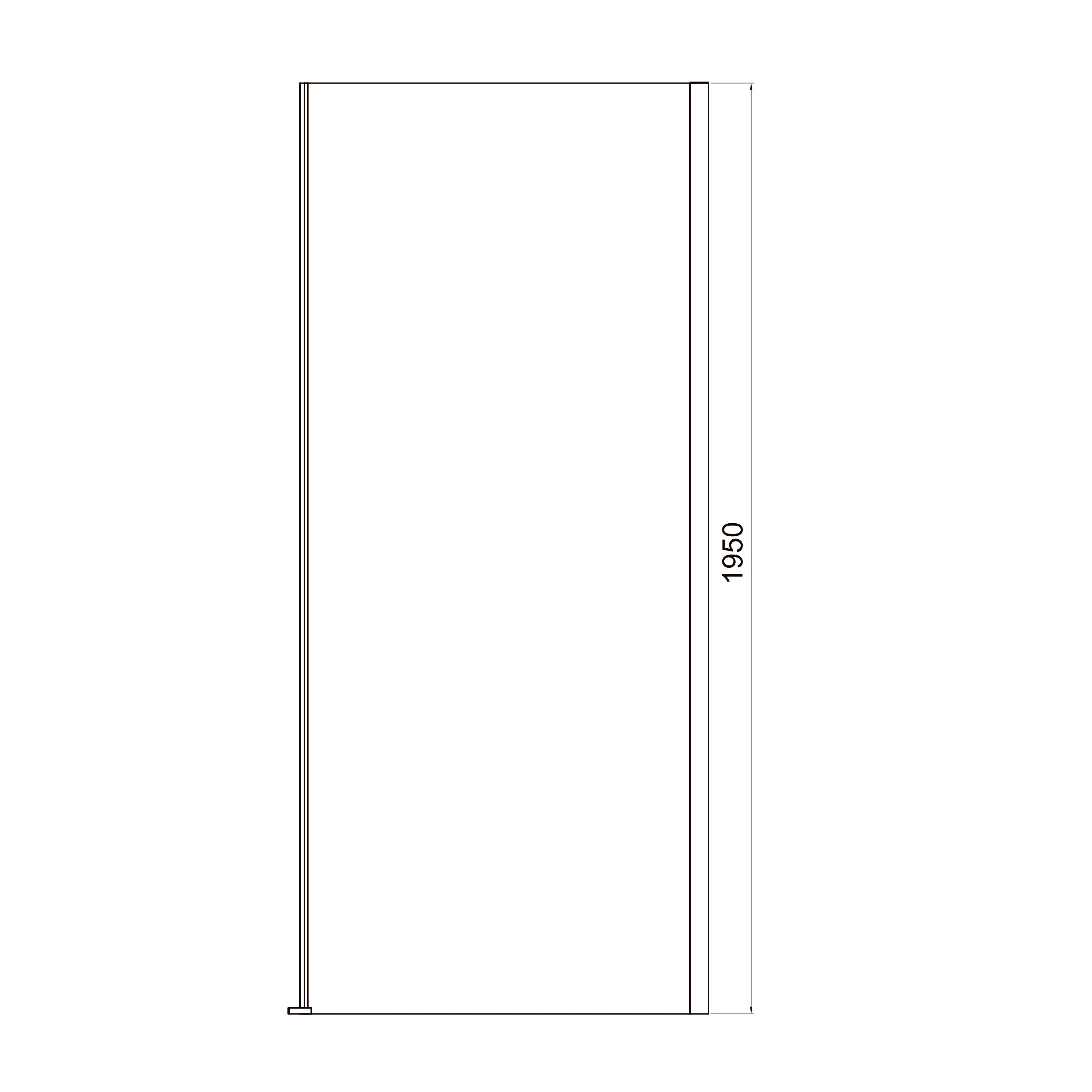 Pevná stěna, bezprofilová Cube 900×1950 mm, černá matná, sklo 6 mm clear