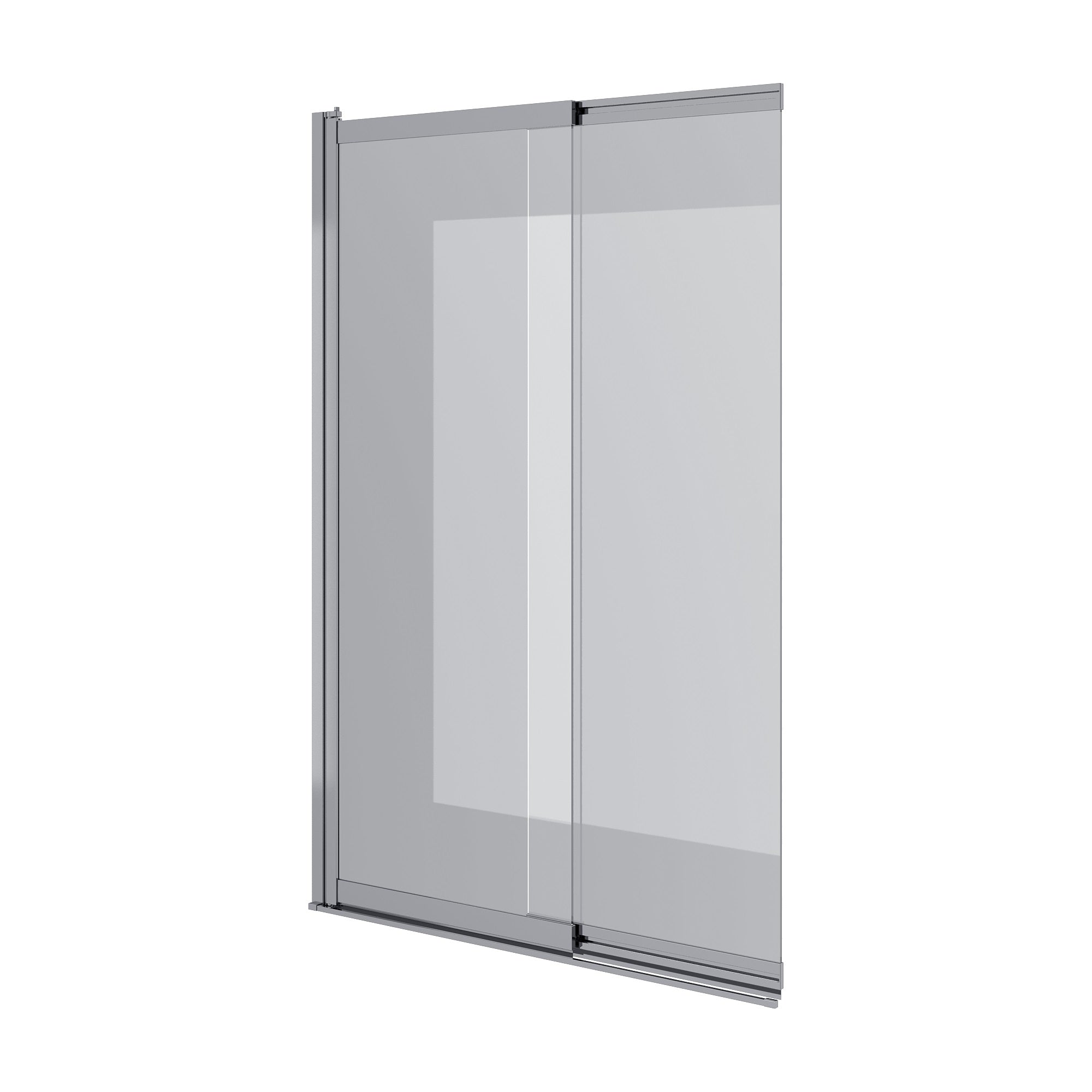 Style Parawan nawannowy dwuelementowy 1000x1500mm, chrom, szkło 6mm clear