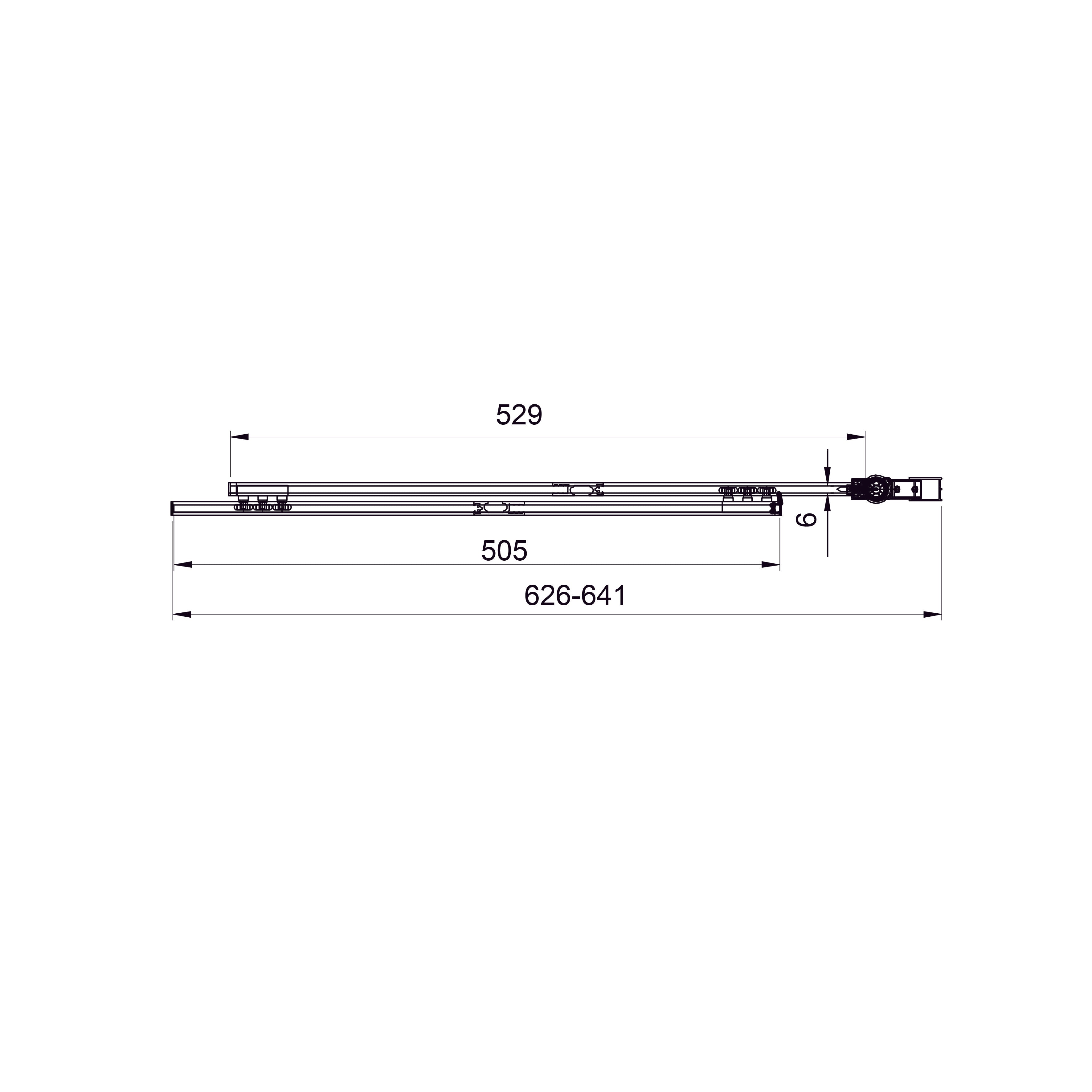 Шторка на ванну двоелементна Style 1000х1500мм black matt, скло 6мм clear