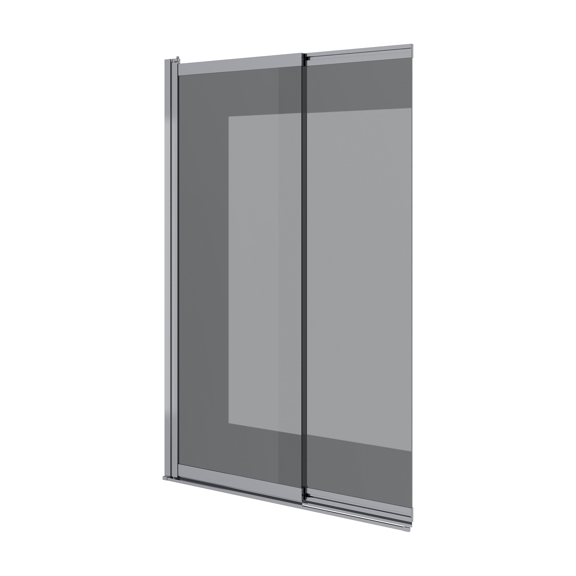 Style Mampara de bañera de dos elementos 1000×1500 mm, cromo, cristal europe grey de 6 mm