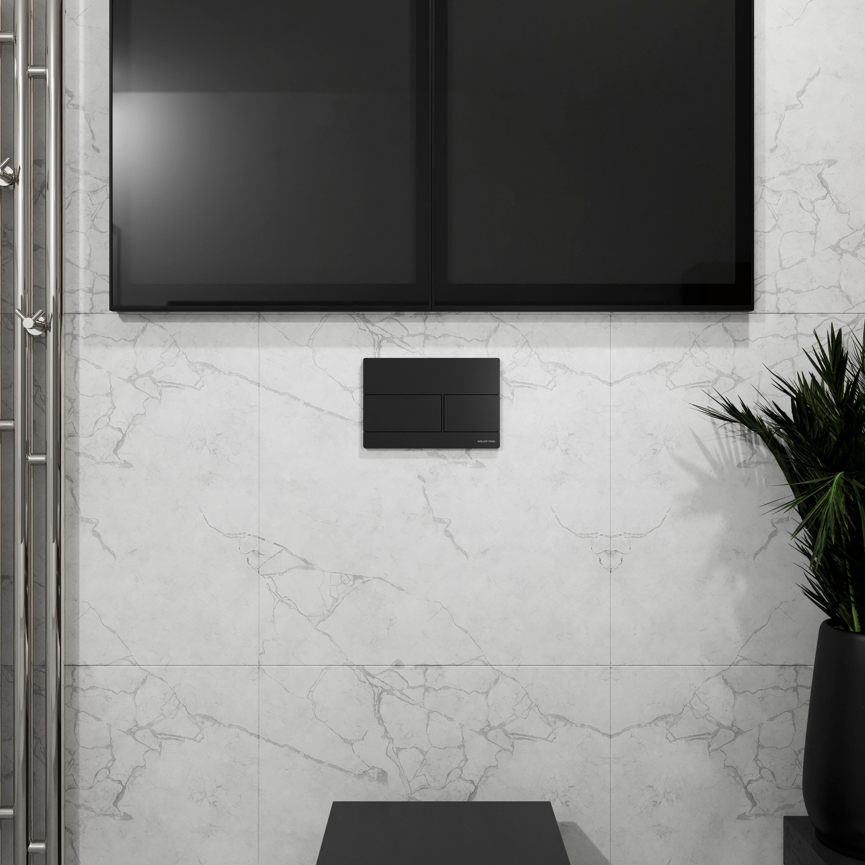 Kvadro M Betätigungsplatte, Schwarz Matt