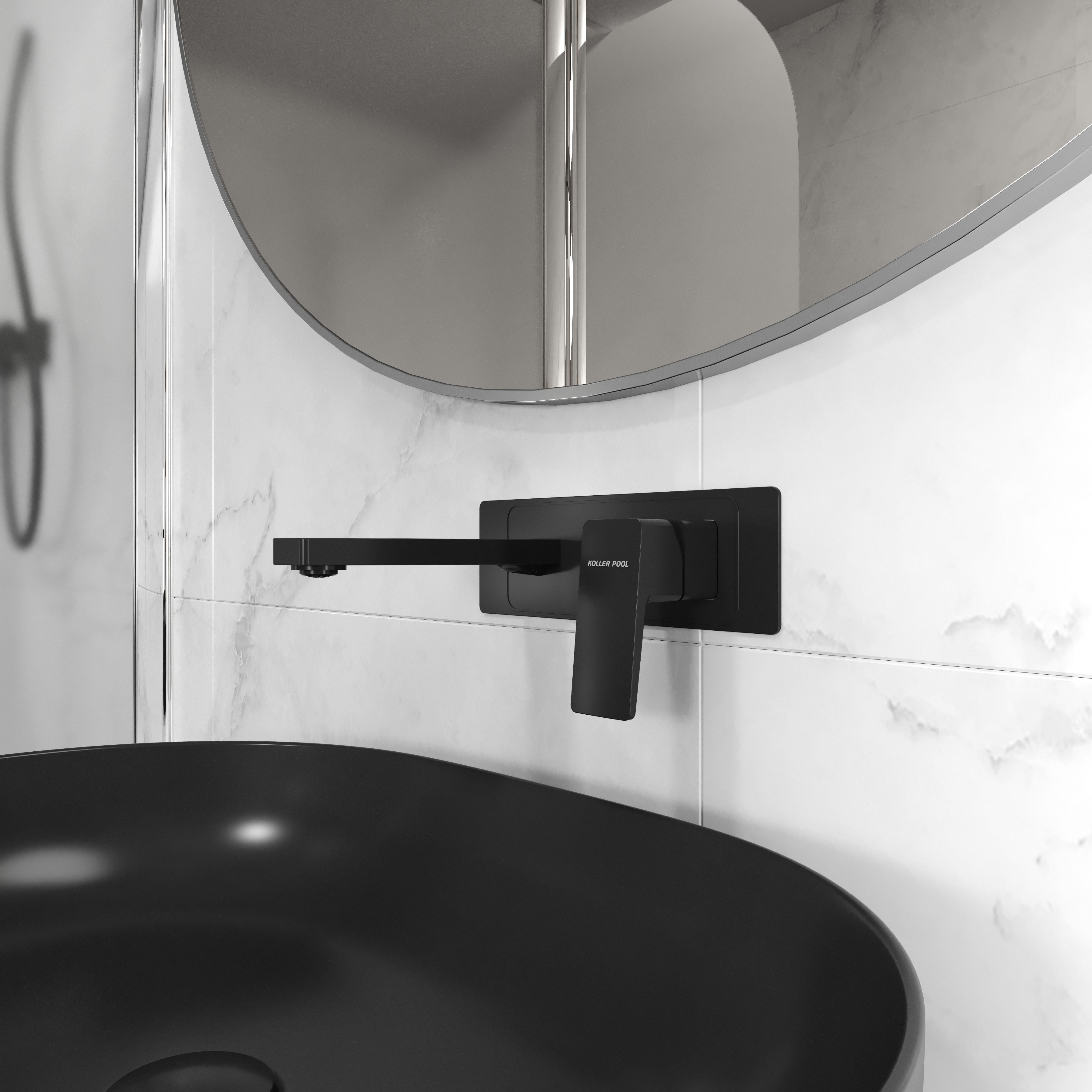CUBE змішувач для умивальника вбудований, Black Matt