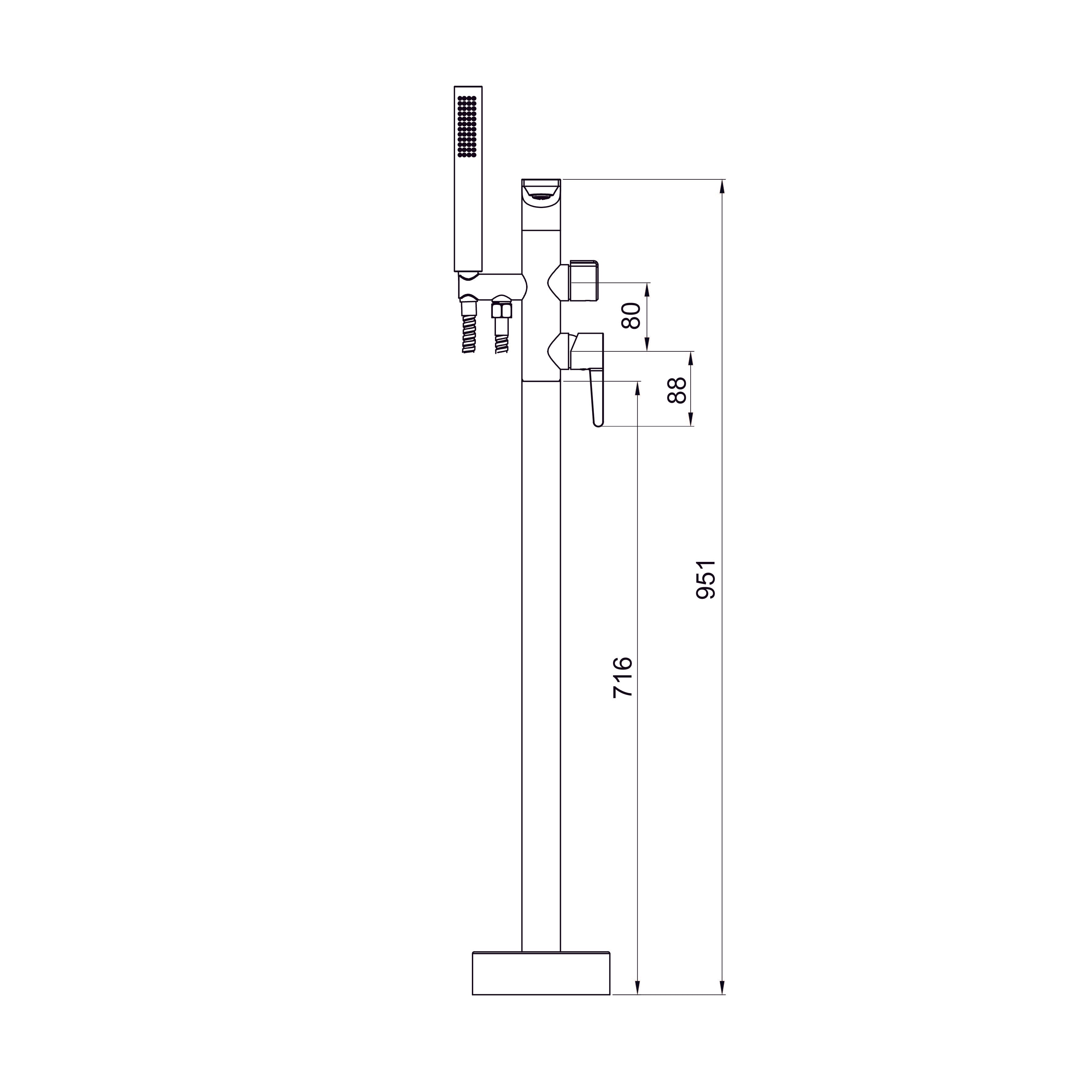 Dakota floor-standing bathtub faucet