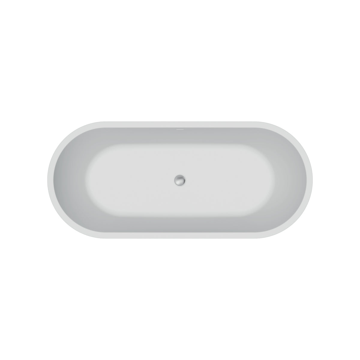 Freestanding seamless acrylic bathtub AquaLuxe 1700x750 White / Matt Black with siphon