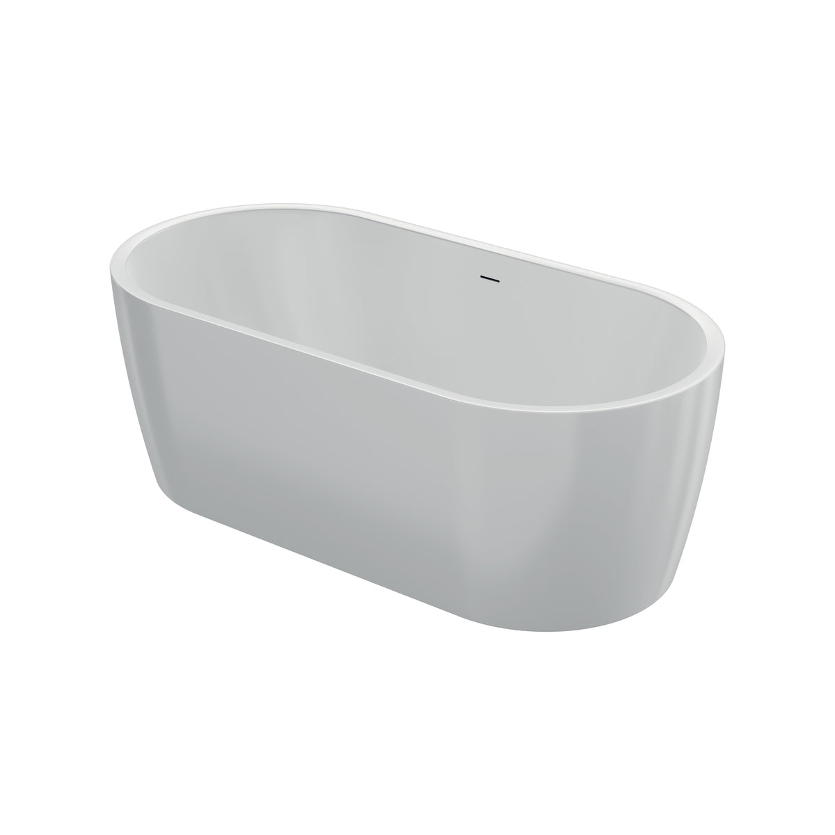 Bañera acrílica independiente de una sola pieza PureLine 1600x800 White con sifón