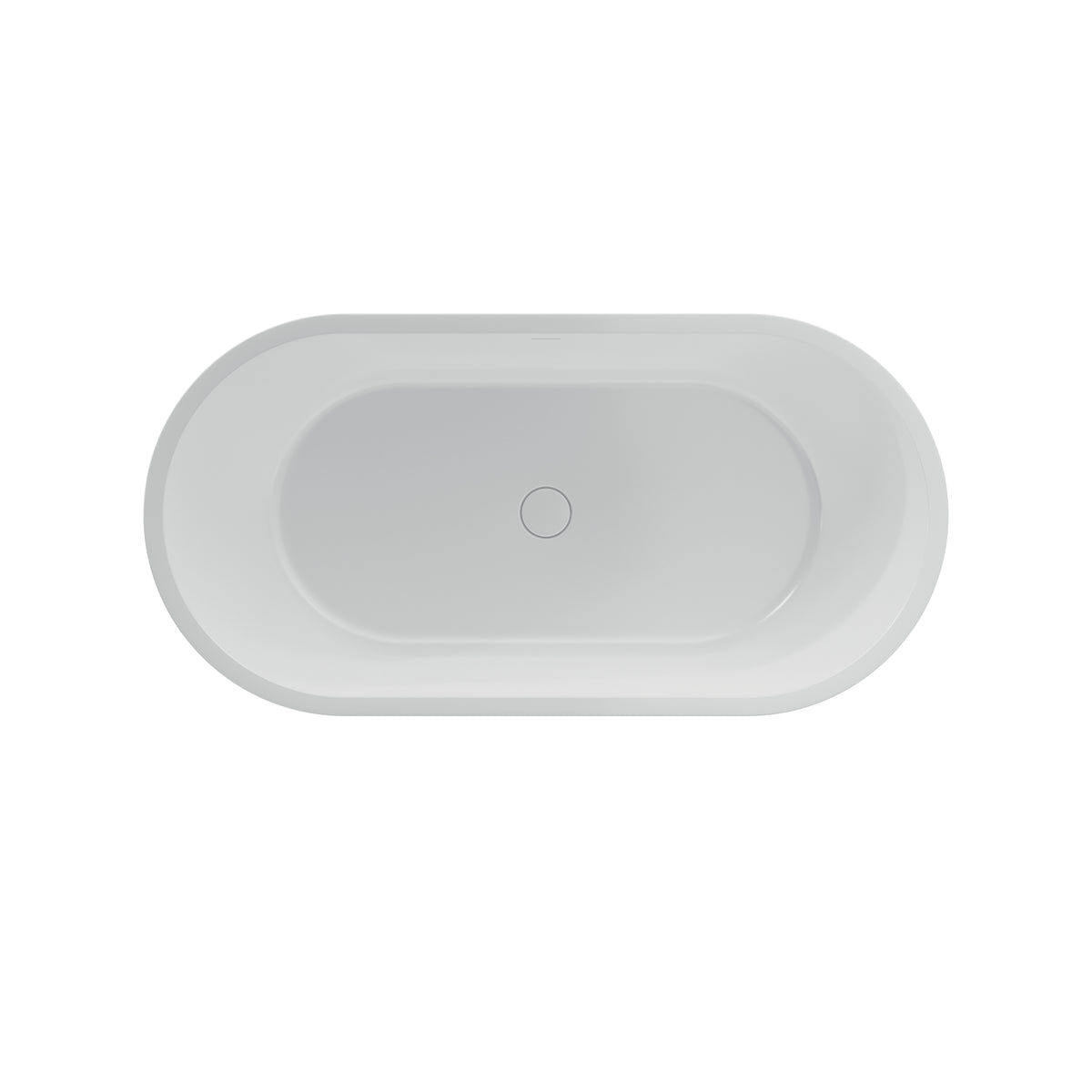 Freestanding seamless acrylic bathtub PureLine 1600x800 White / Matt Black with siphon