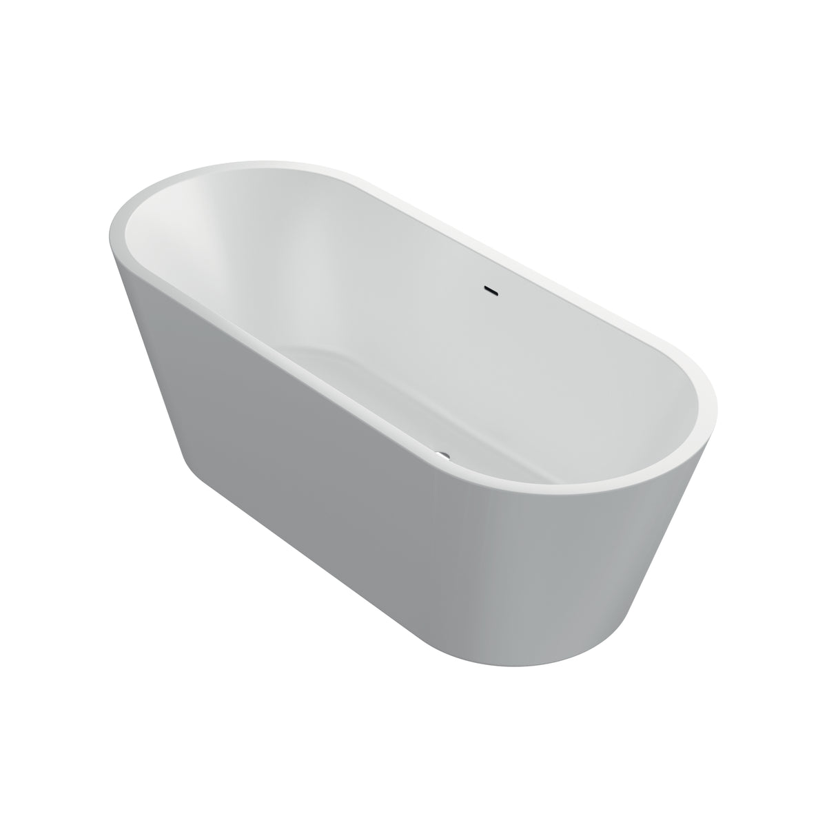 Freestanding seamless acrylic bathtub Elara 1700x700 White with siphon