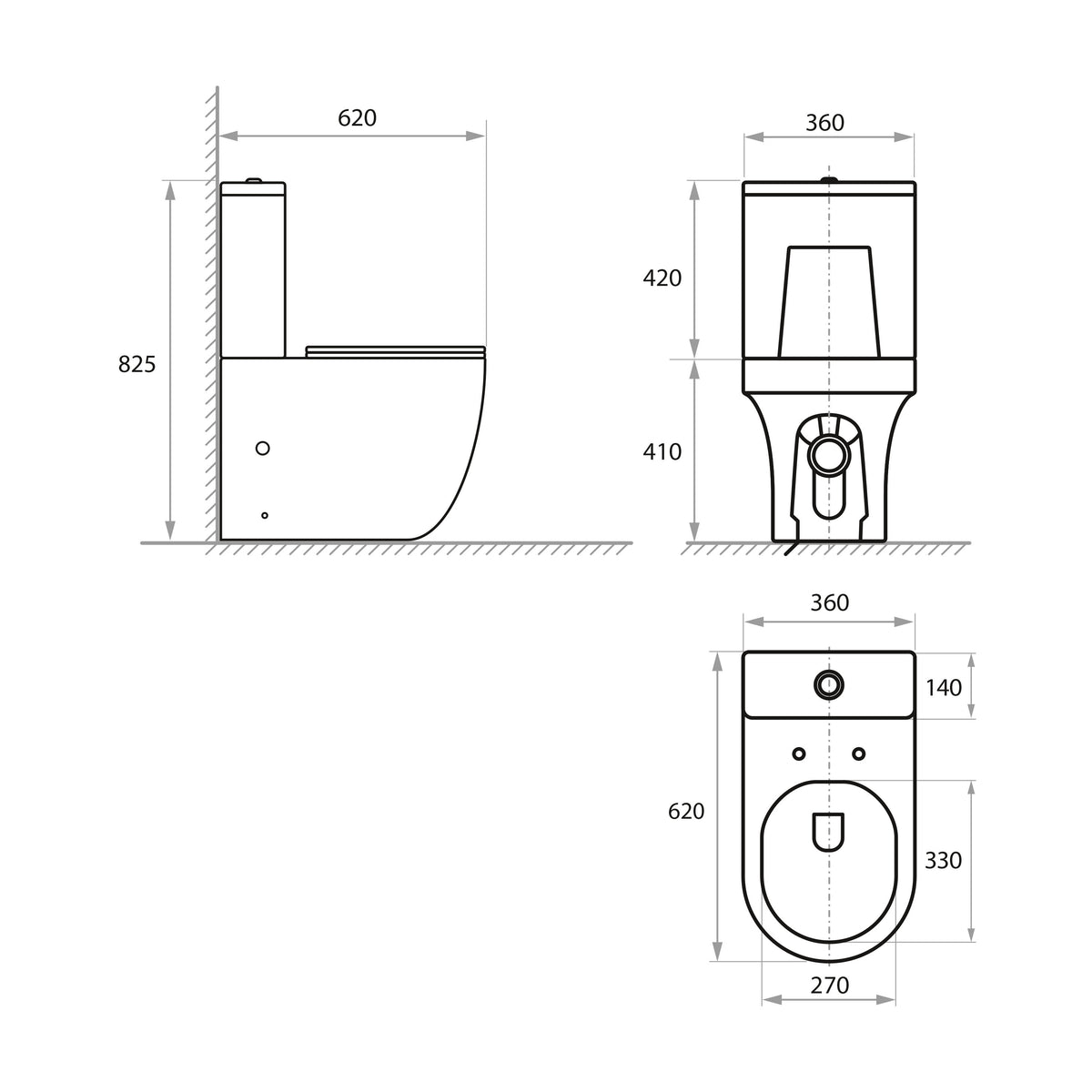 TWIN WC-Kombination: Stand-WC mit Soft-Close-Sitz + Spülkasten (Rimless-Spülung)