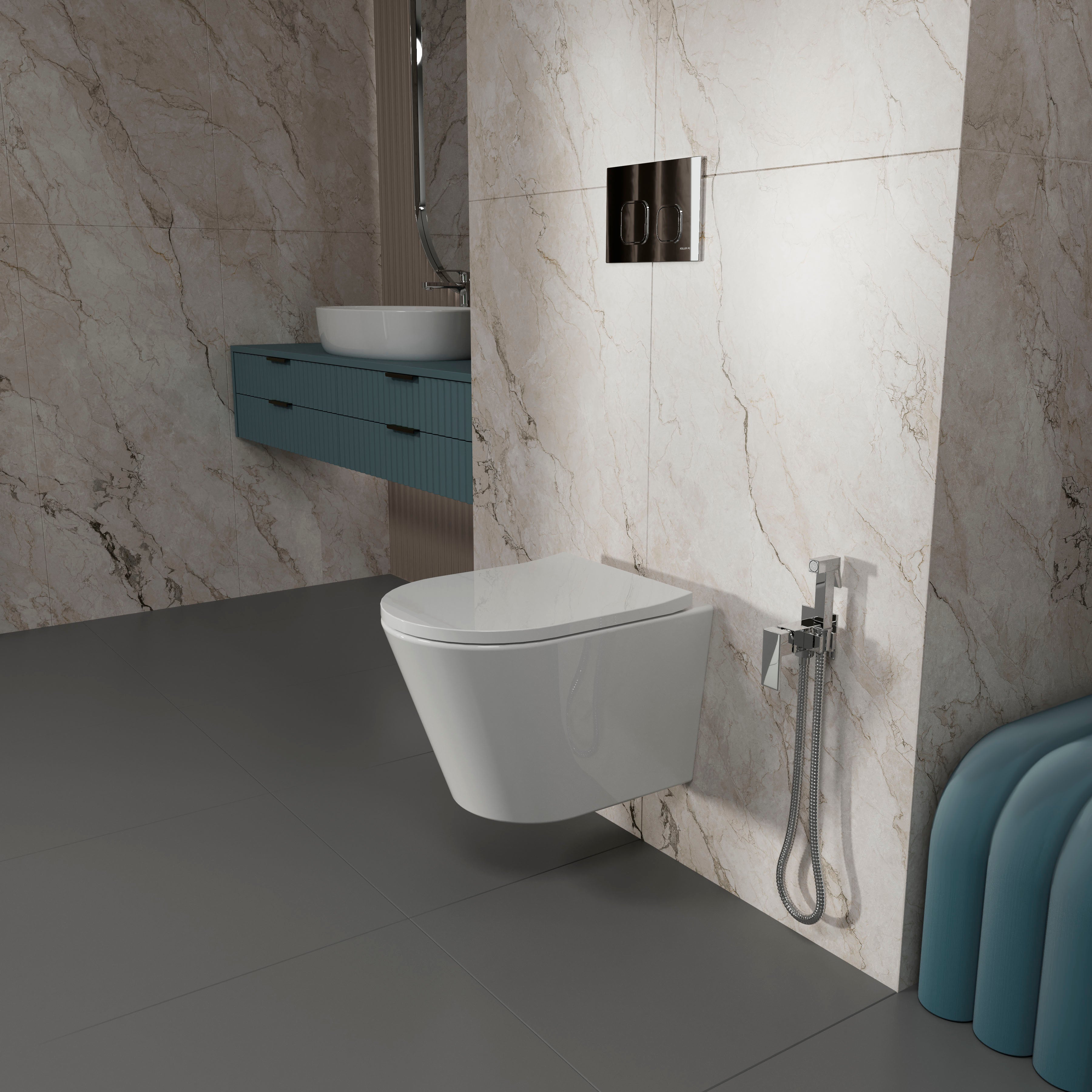 ORION inodoro suspendido con asiento Soft-close Middle Thick (descarga Tornado 3.0)