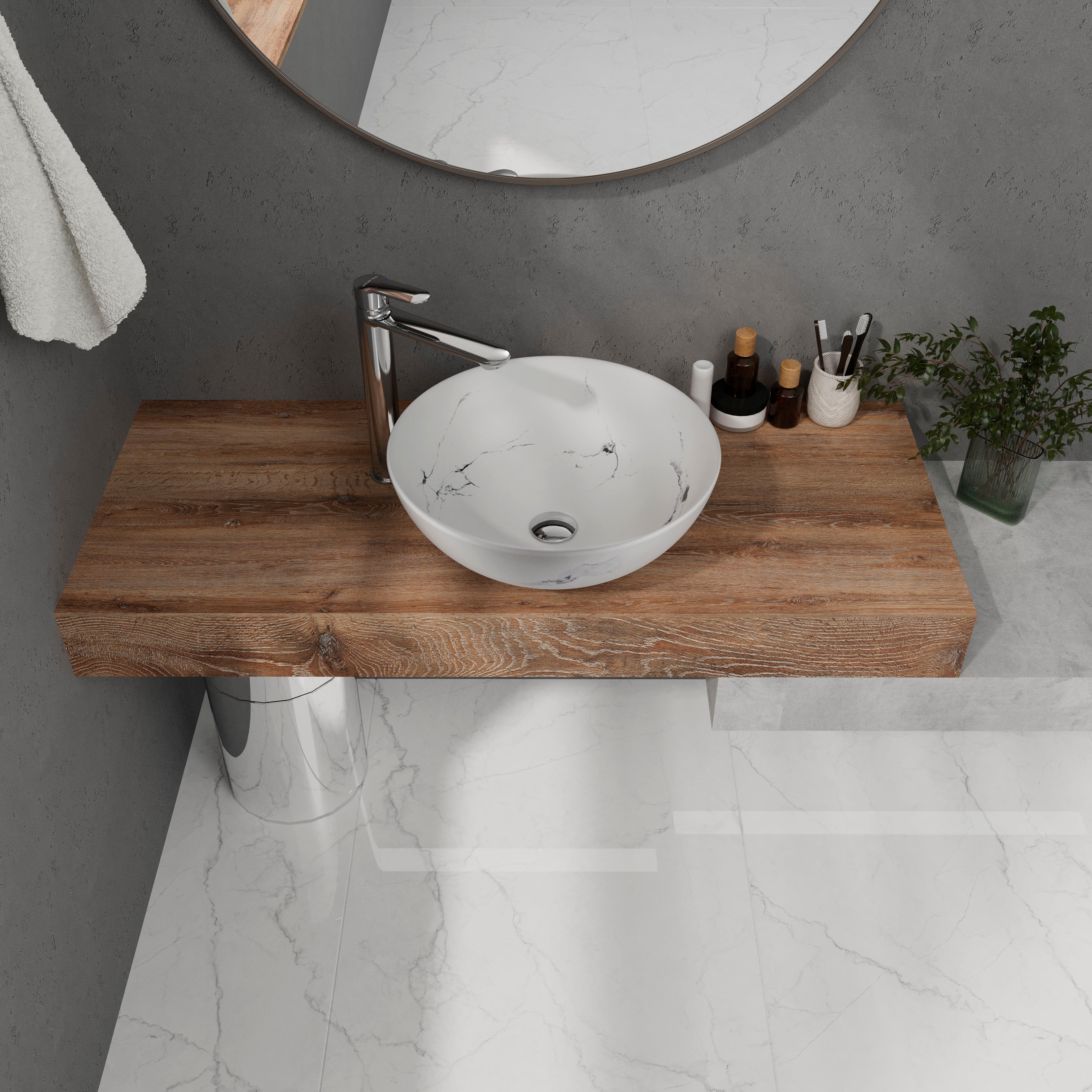 Dakota Pro umyvadlo na desku 400×400×150 mm světle matná bílá