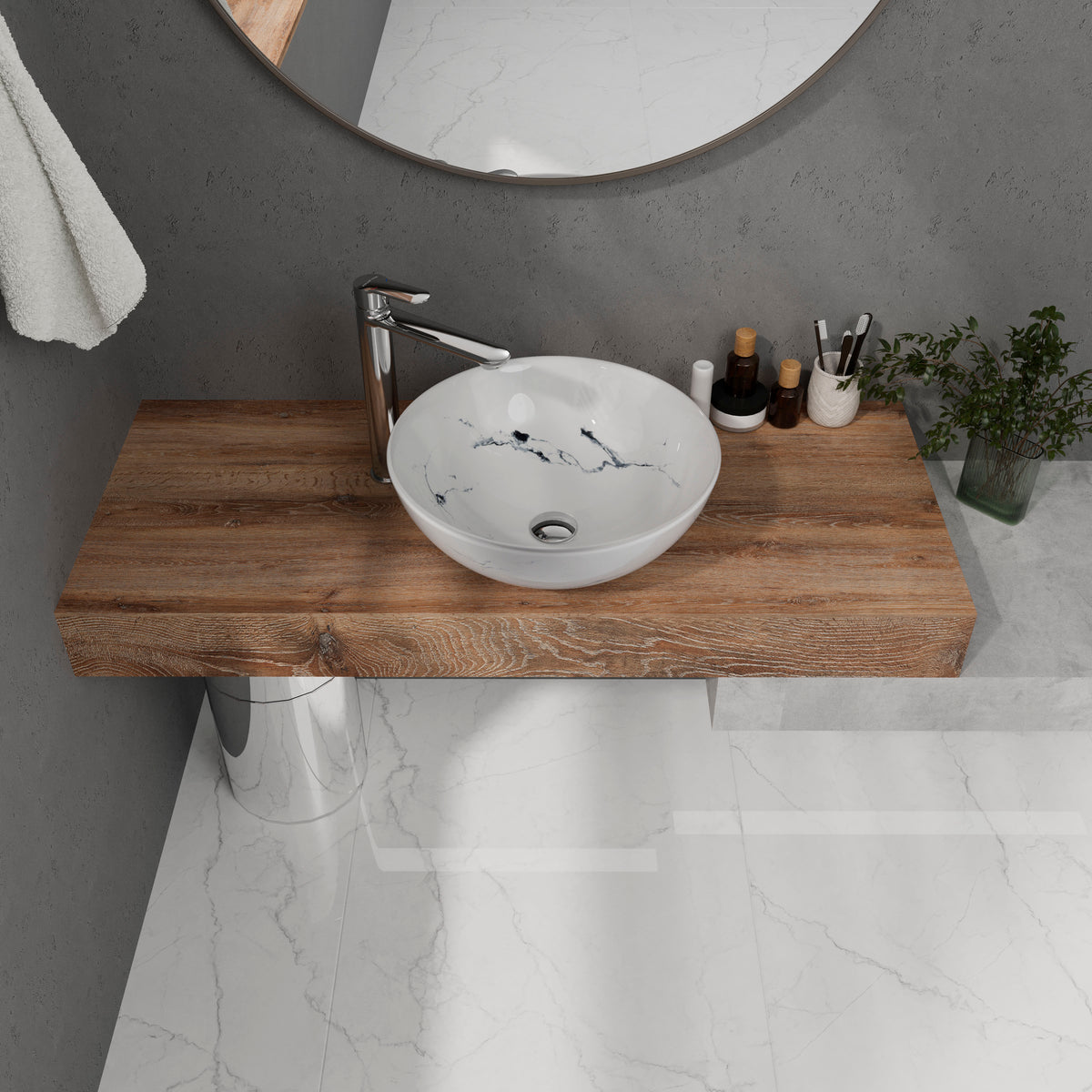 DAKOTA lavabo de encimera 400×400×150 mm, blanco claro