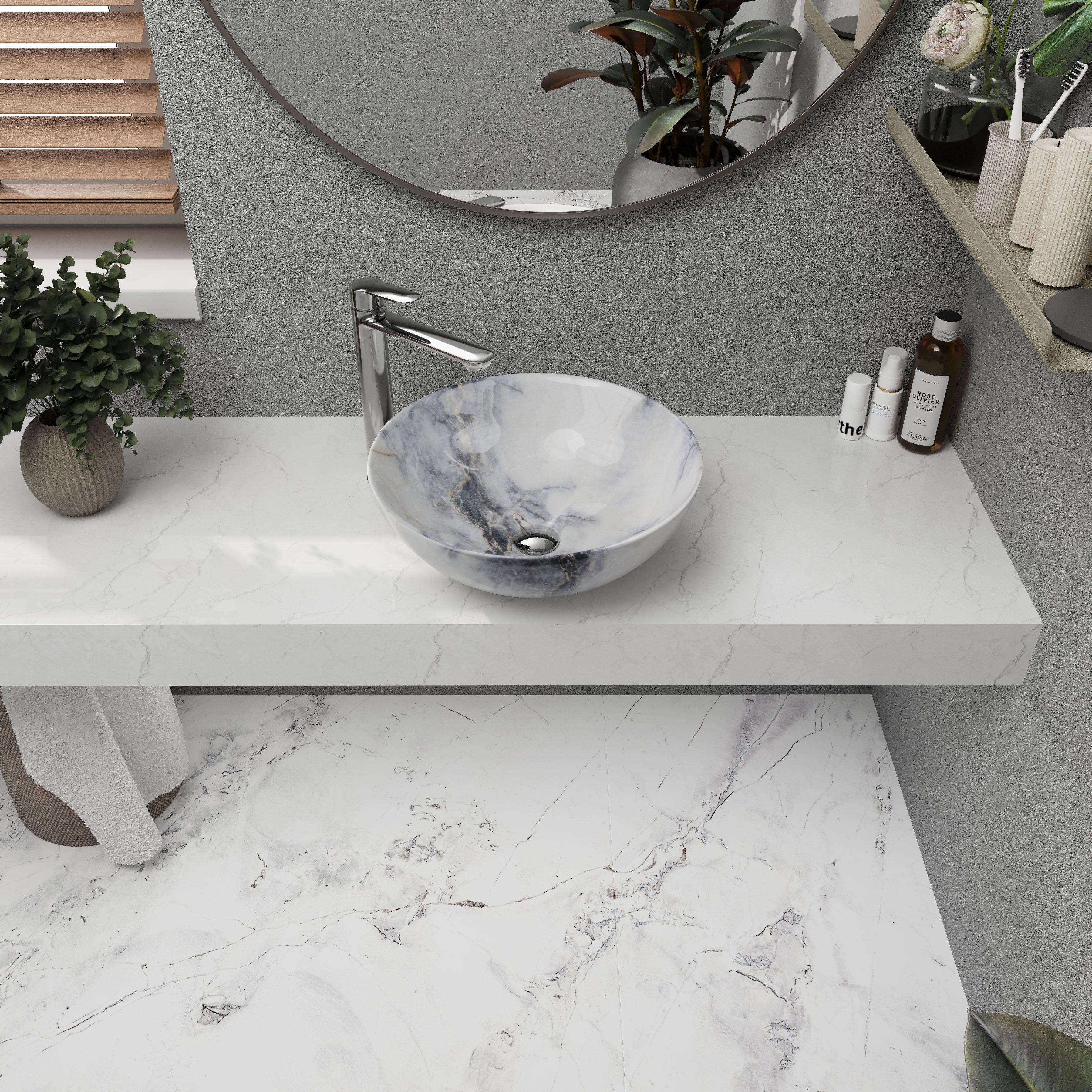 DAKOTA lavabo de encimera 400×400×150 mm, negro claro