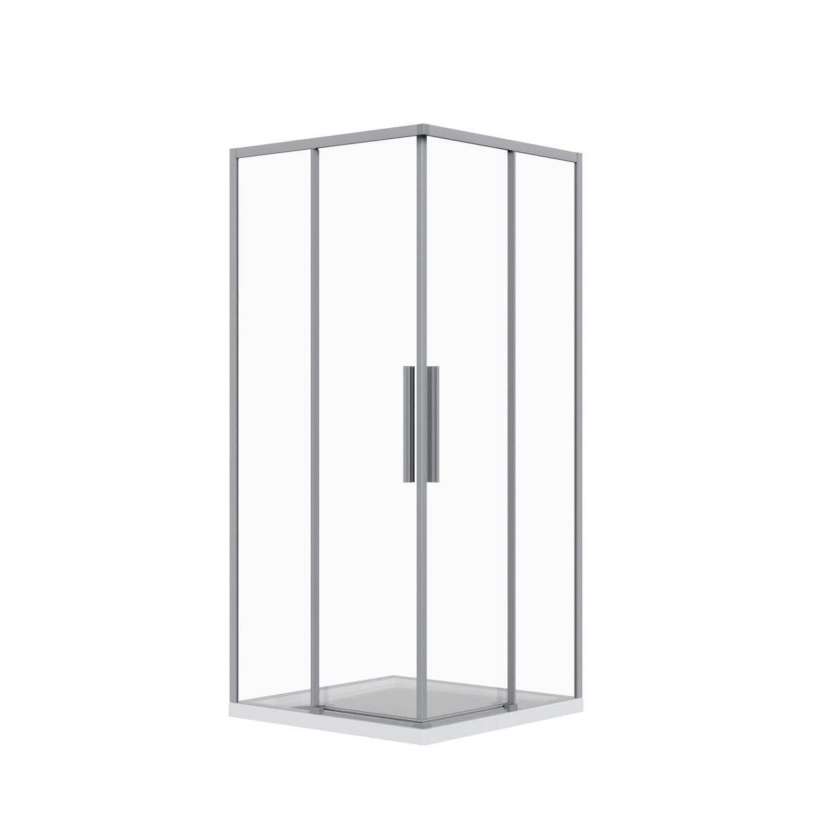 Proxima cabina de ducha cuadrada corredera 900×900×1950 mm, gun metal, cristal clear 6 mm