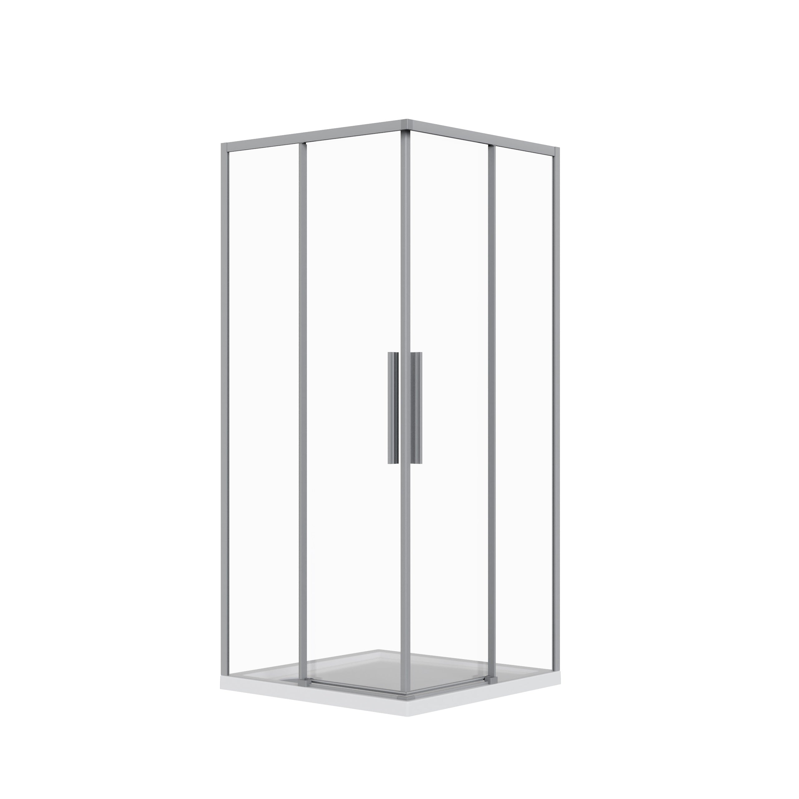 Proxima cabina de ducha cuadrada corredera 900×900×1950 mm, gun metal, cristal clear 6 mm