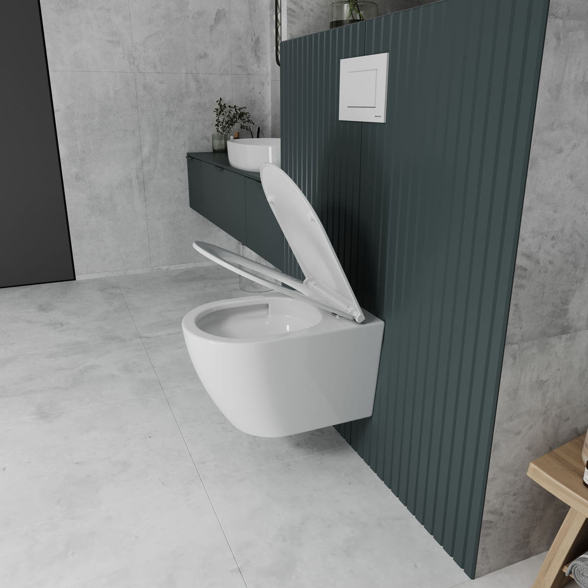 EDGE inodoro suspendido con asiento Soft-close (descarga Tornado)