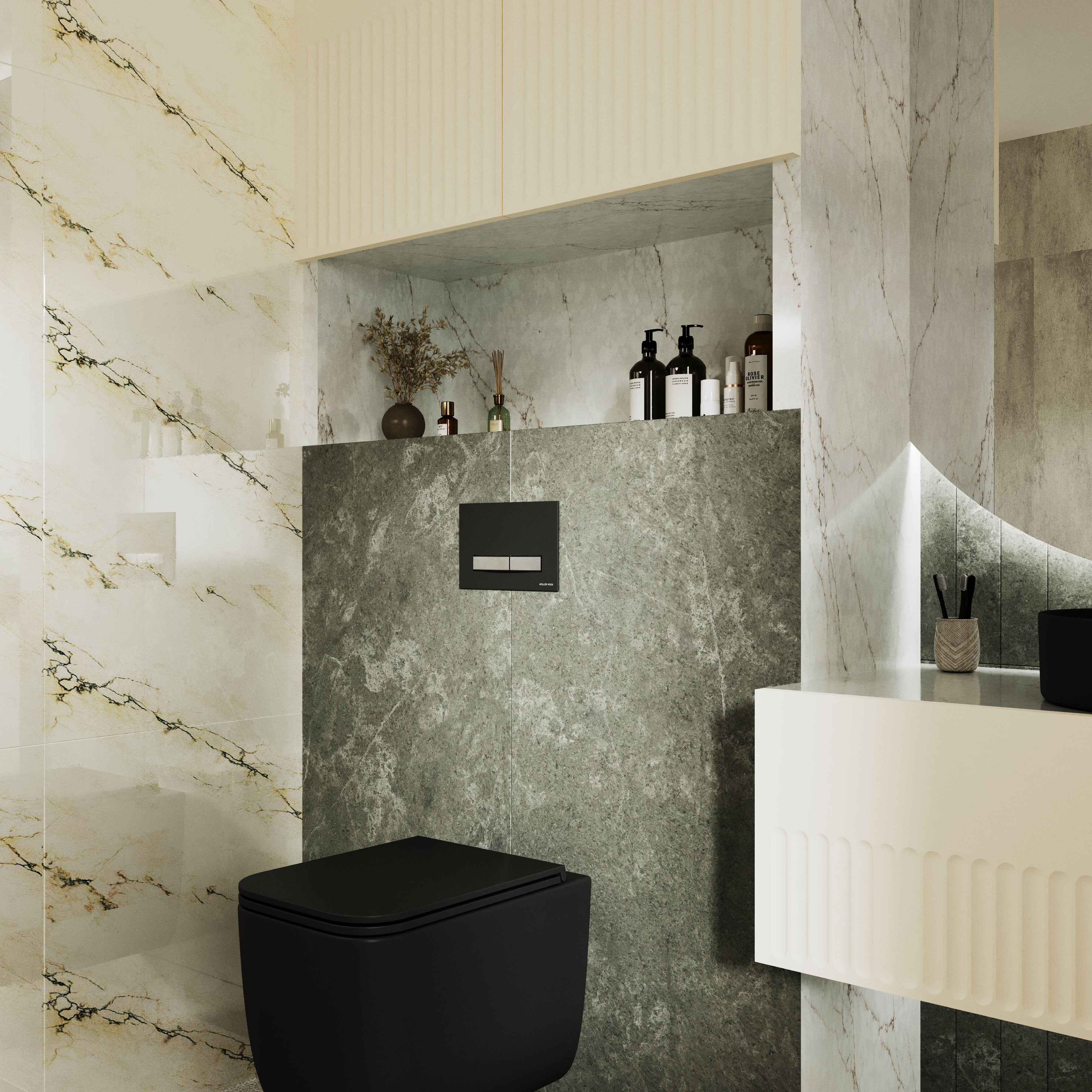 DESIGN PLUS панель змиву чорний/ хром матовий