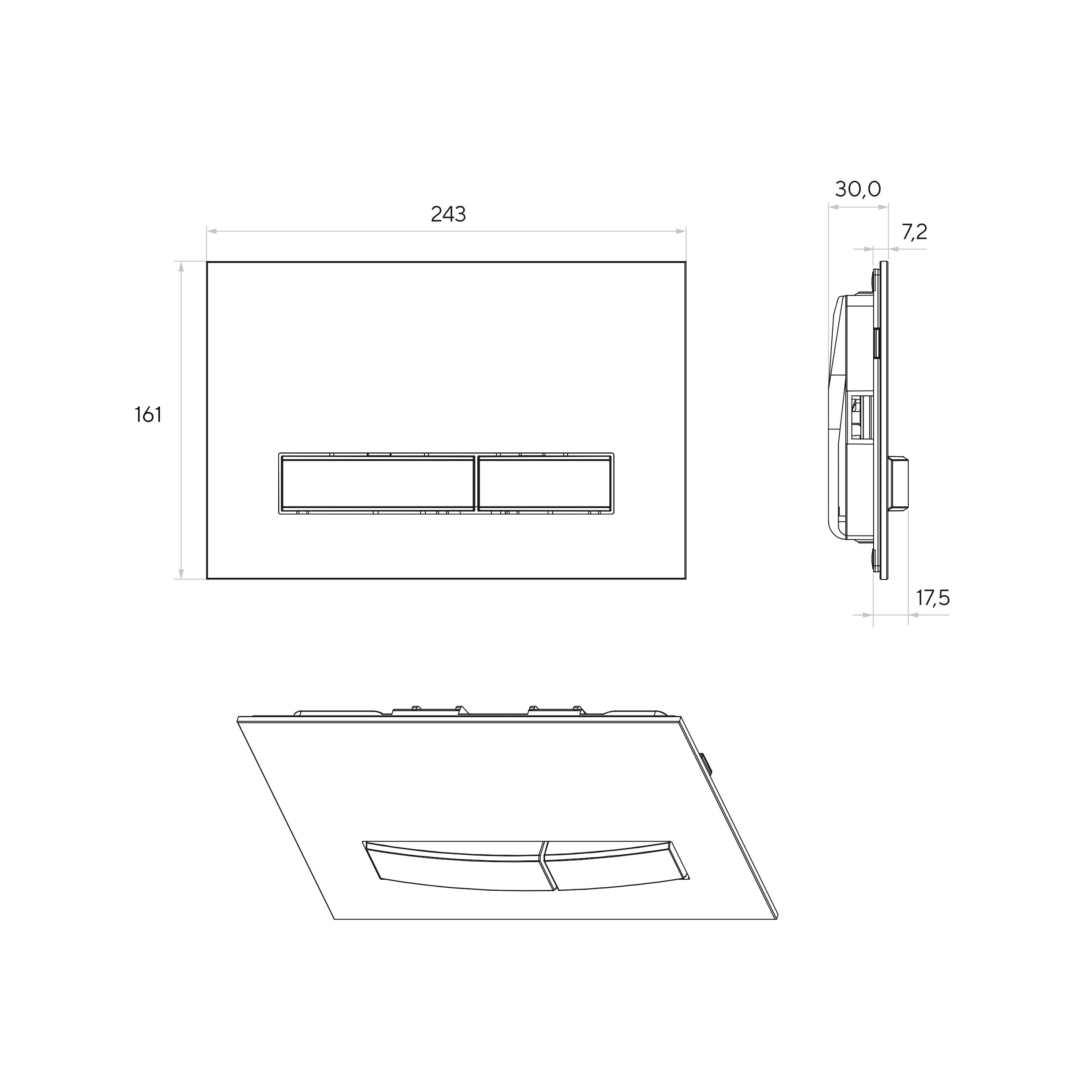 DESIGN PLUS панель змиву білий/ хром матовий