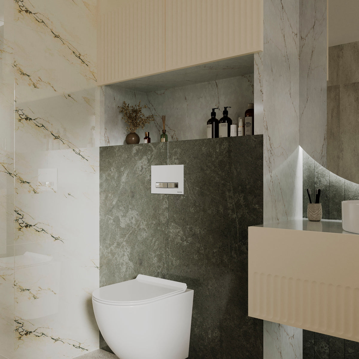 Ovládací tlačítko Design Plus bílá / chrom