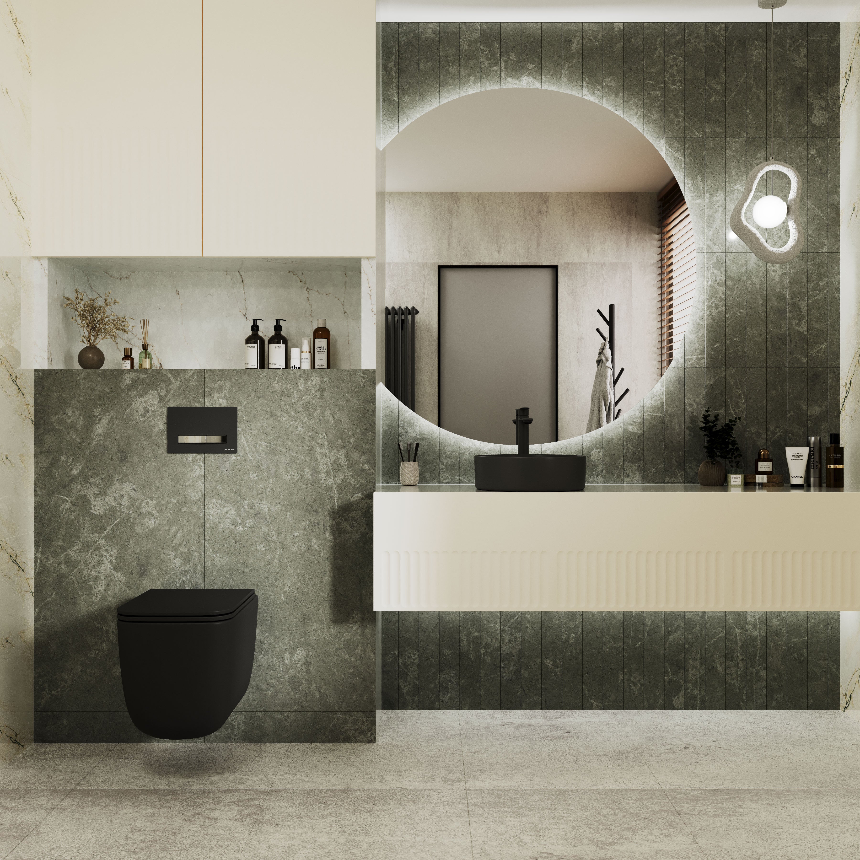 DESIGN PLUS Spülkasten schwarz/chrom