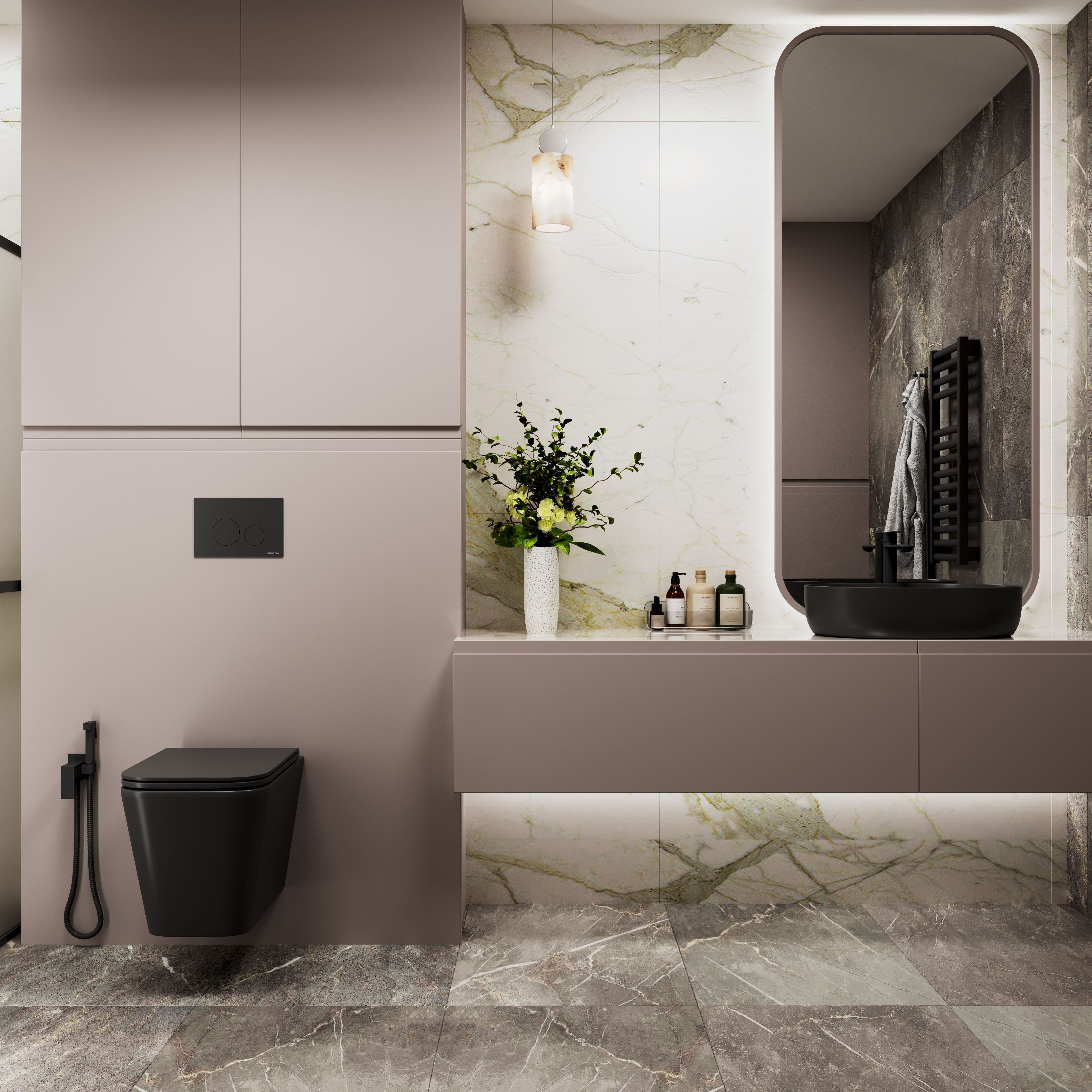 AQUA M Spülkasten matt schwarz