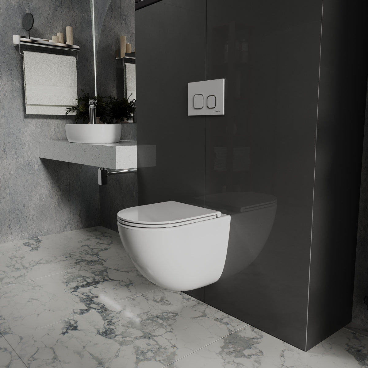 ROUND PRO Smart wall-hung toilet with Soft-close seat (Tornado 3.0 flush)