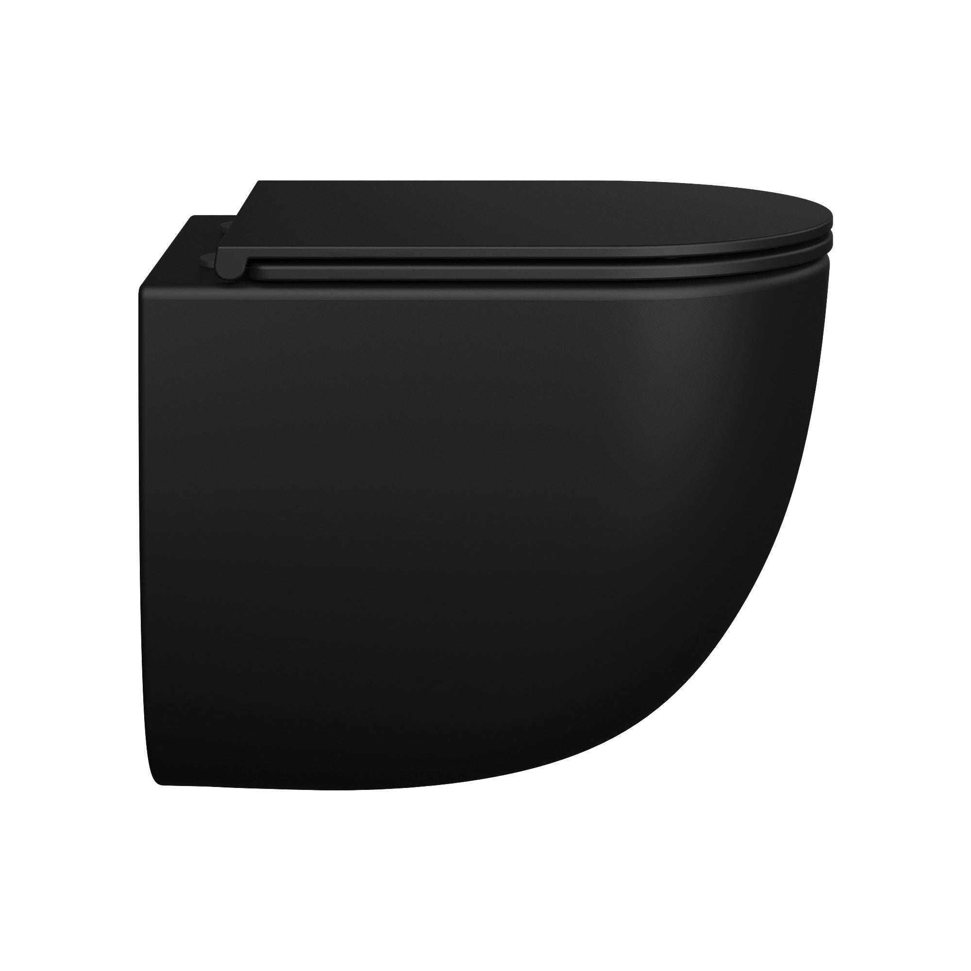 ROUND PRO inodoro suspendido con asiento Soft-close Middle Thick (descarga Tornado 3.0), negro mate