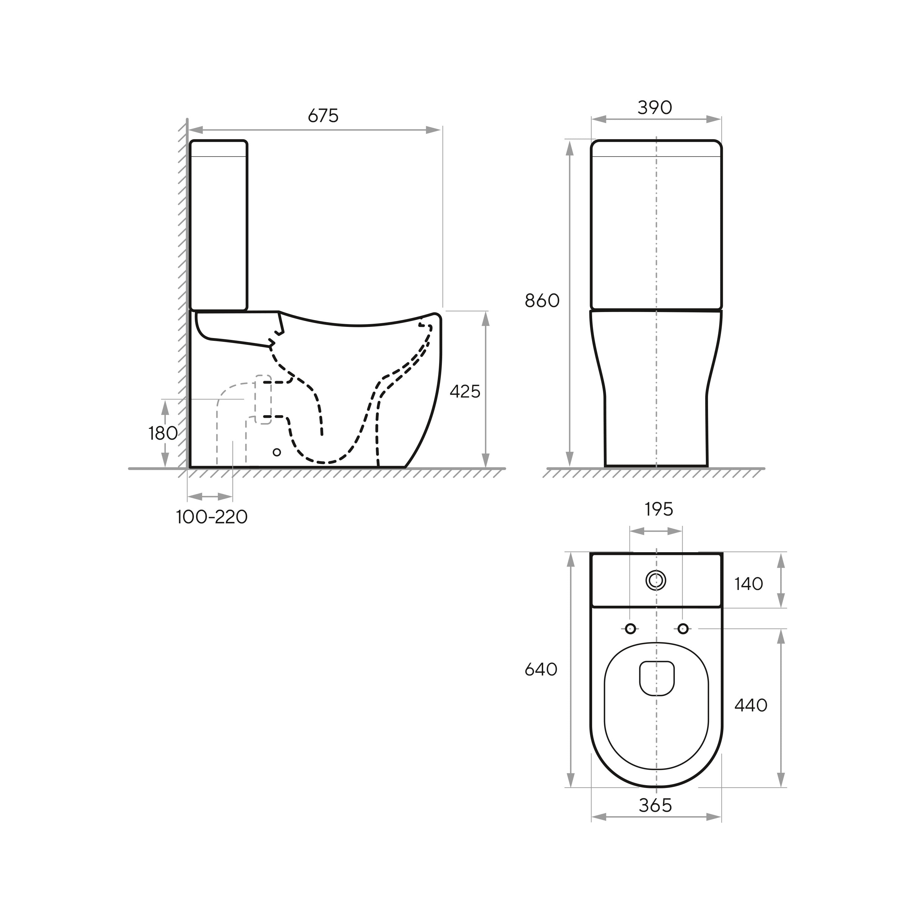 Sada ROUND COMFORT: stojící toaleta s tlumeným sklápěním sedátka + nádržka (splachování Tornado 3.0)