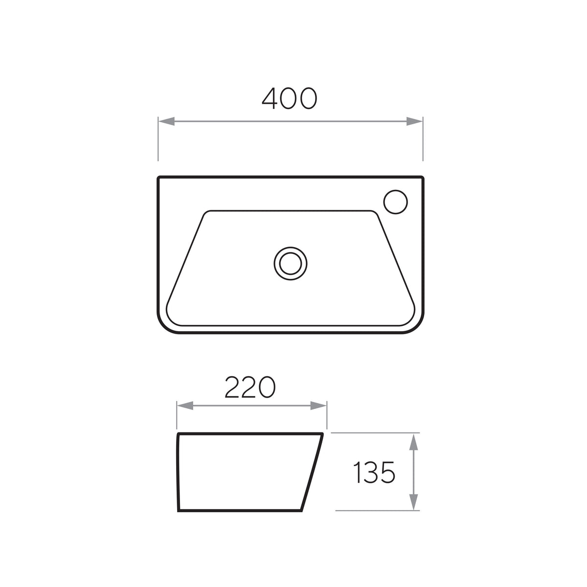 Lavabo TREND 400 x 220 x 135 mm