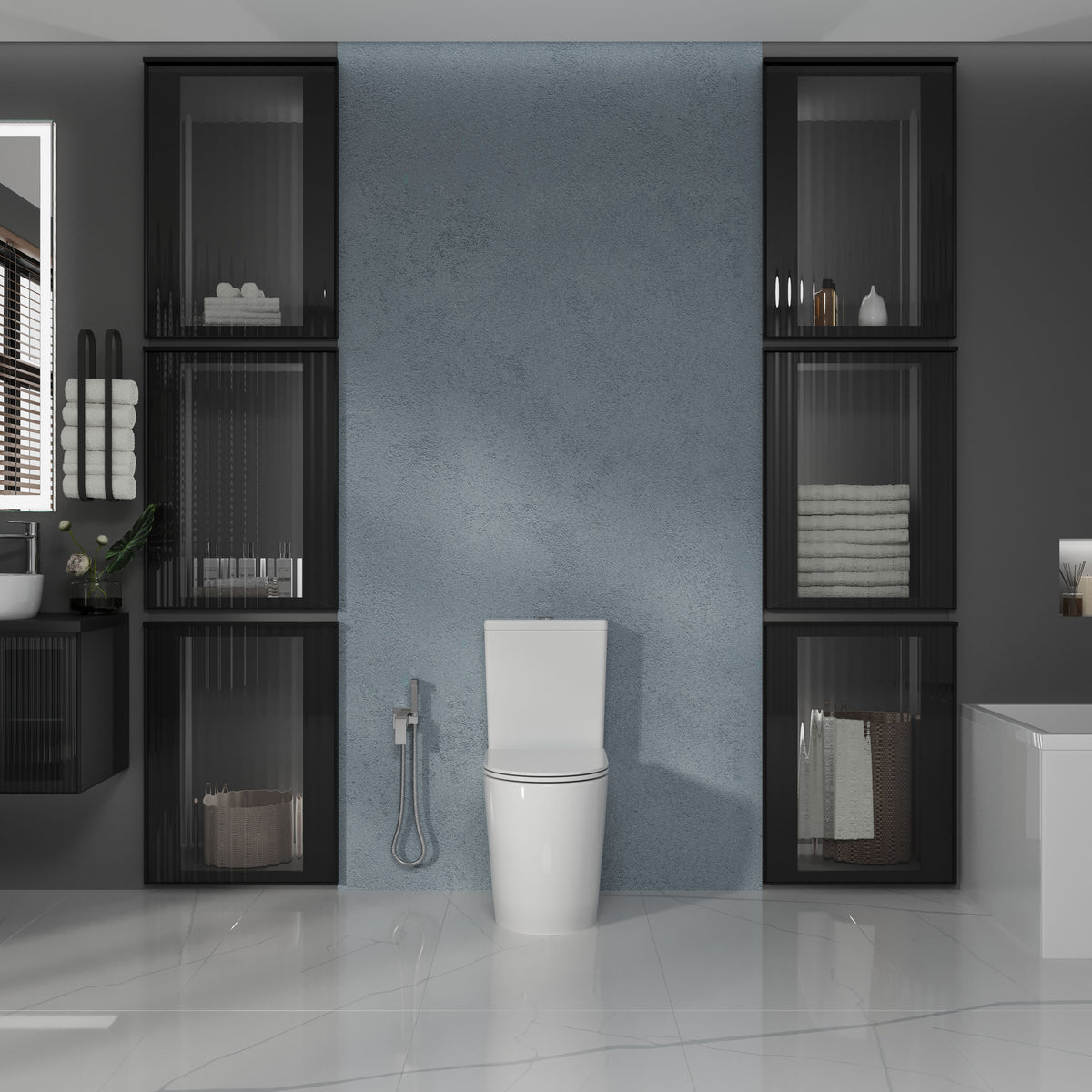 Round Smart WC kombi: stojící WC se sedátkem Soft-close + nádržka (splachování Tornado 3.0)