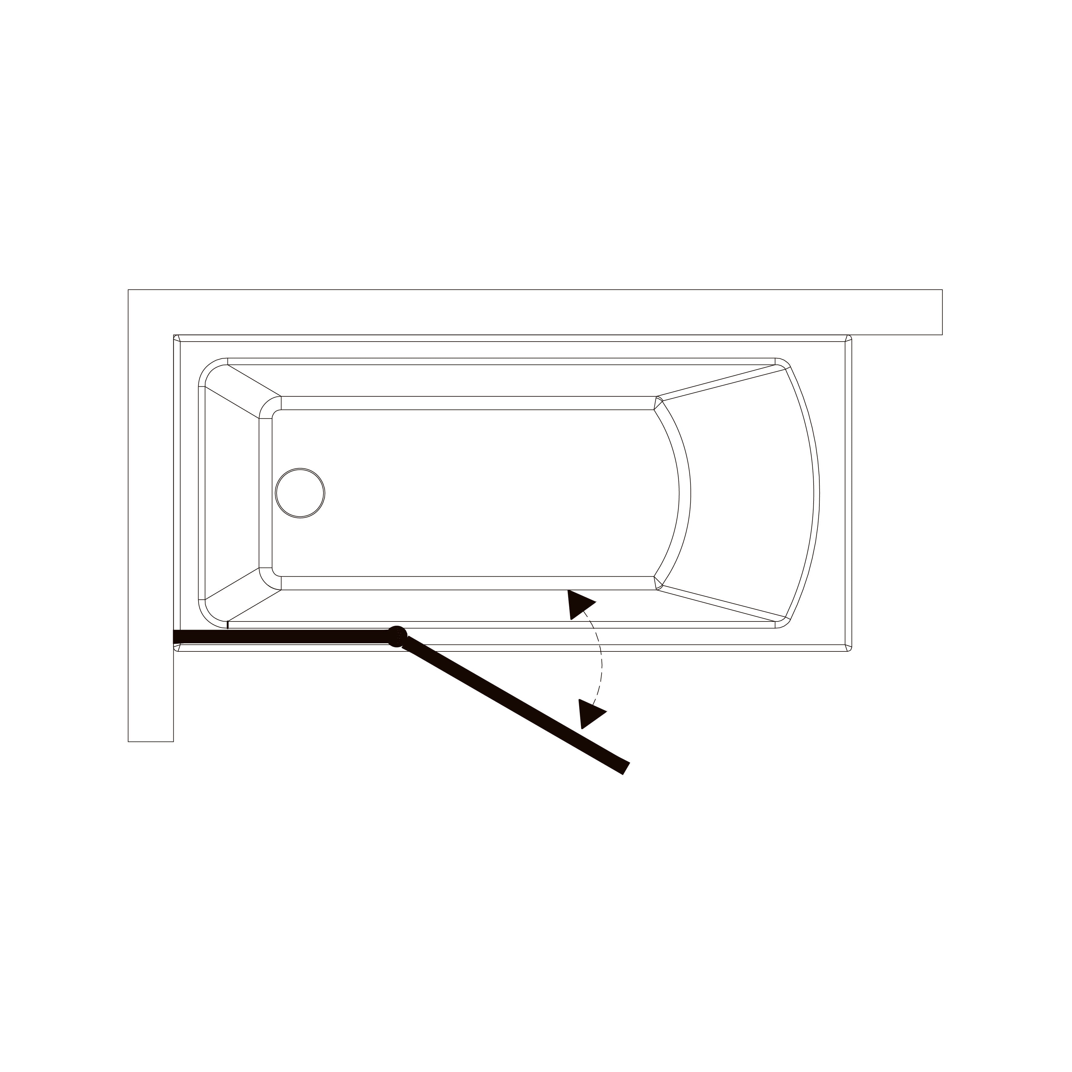 QP95 (left) mampara para bañera de dos elementos 1150x1400 mm, cromo; cristal grape