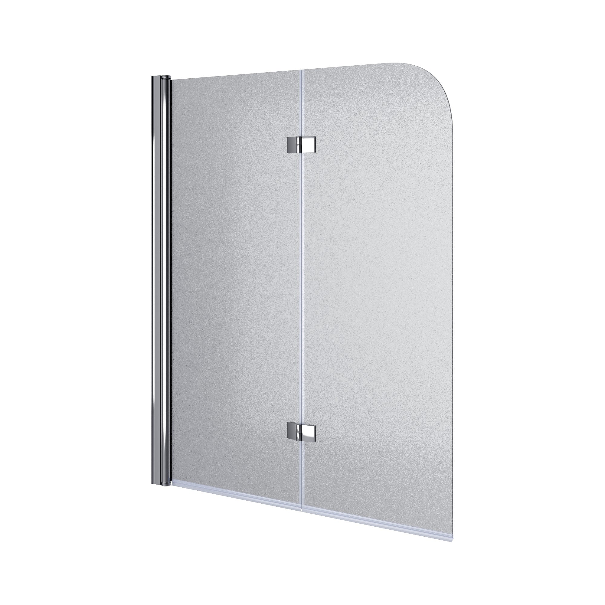 QP97 (left) mampara para bañera de dos elementos 1150x1400 mm, cromo; cristal grape