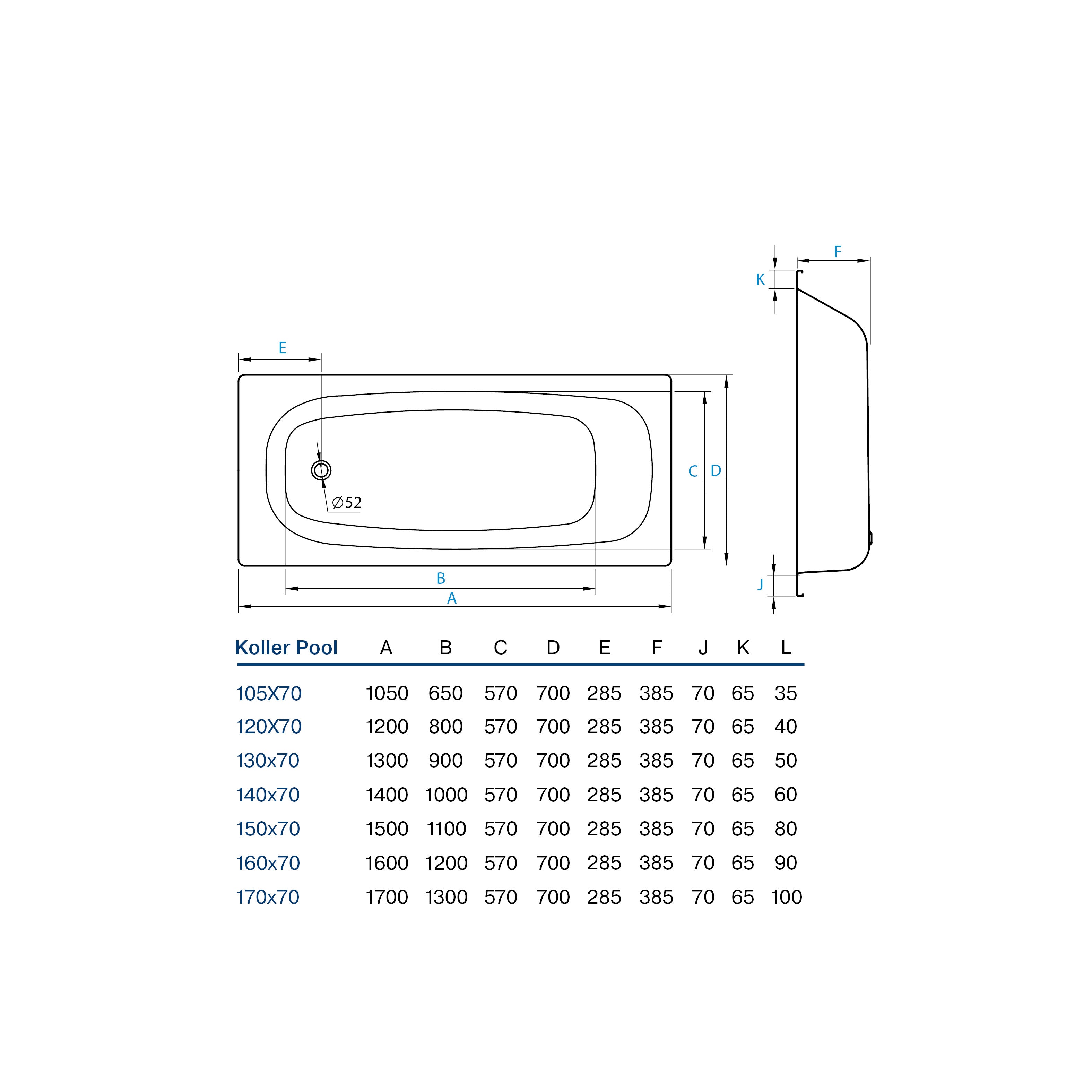 Vana Koller Pool 170x75EN (B75E2200E) (TB30B75E22000026)