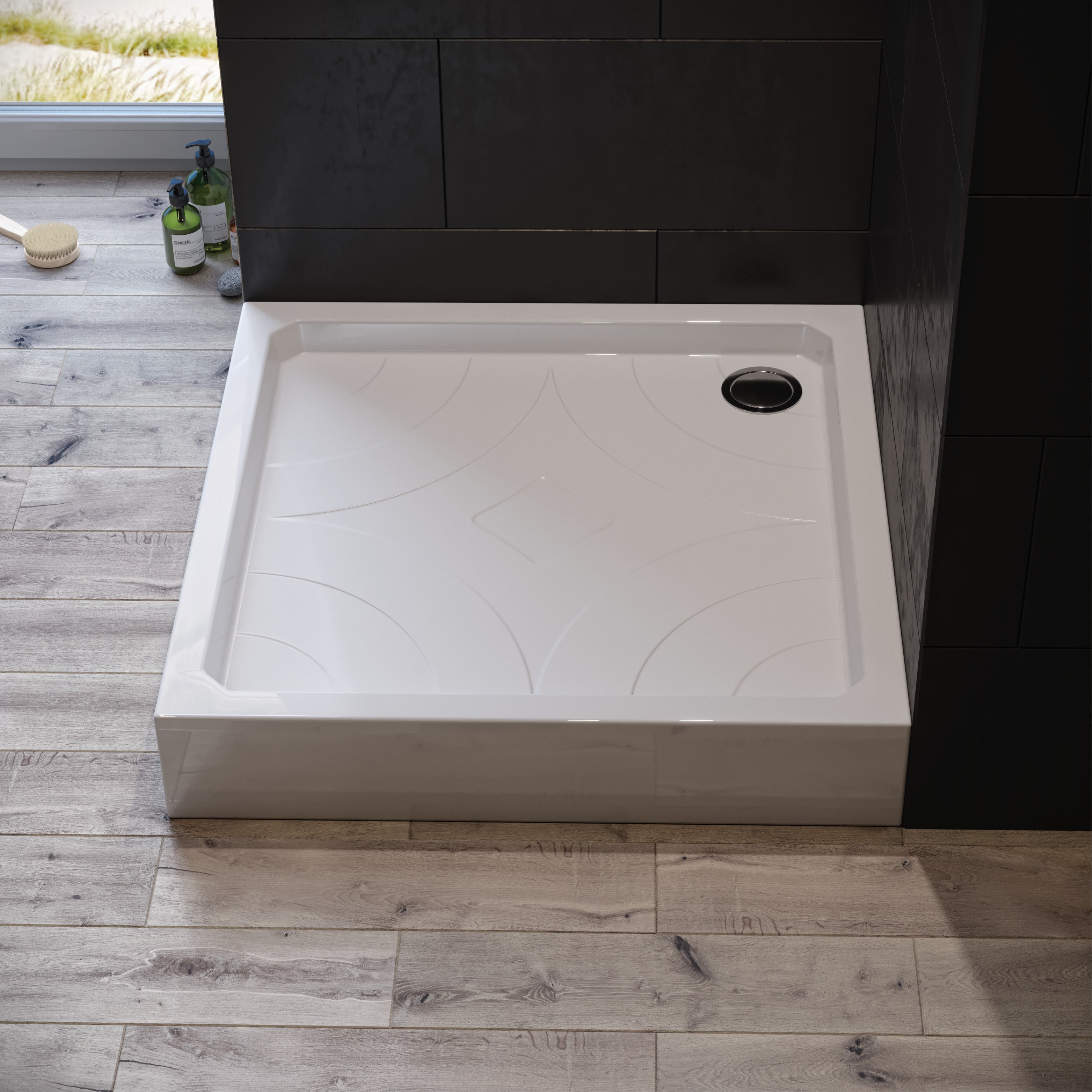 Grace acrylic shower tray 90x90, square
